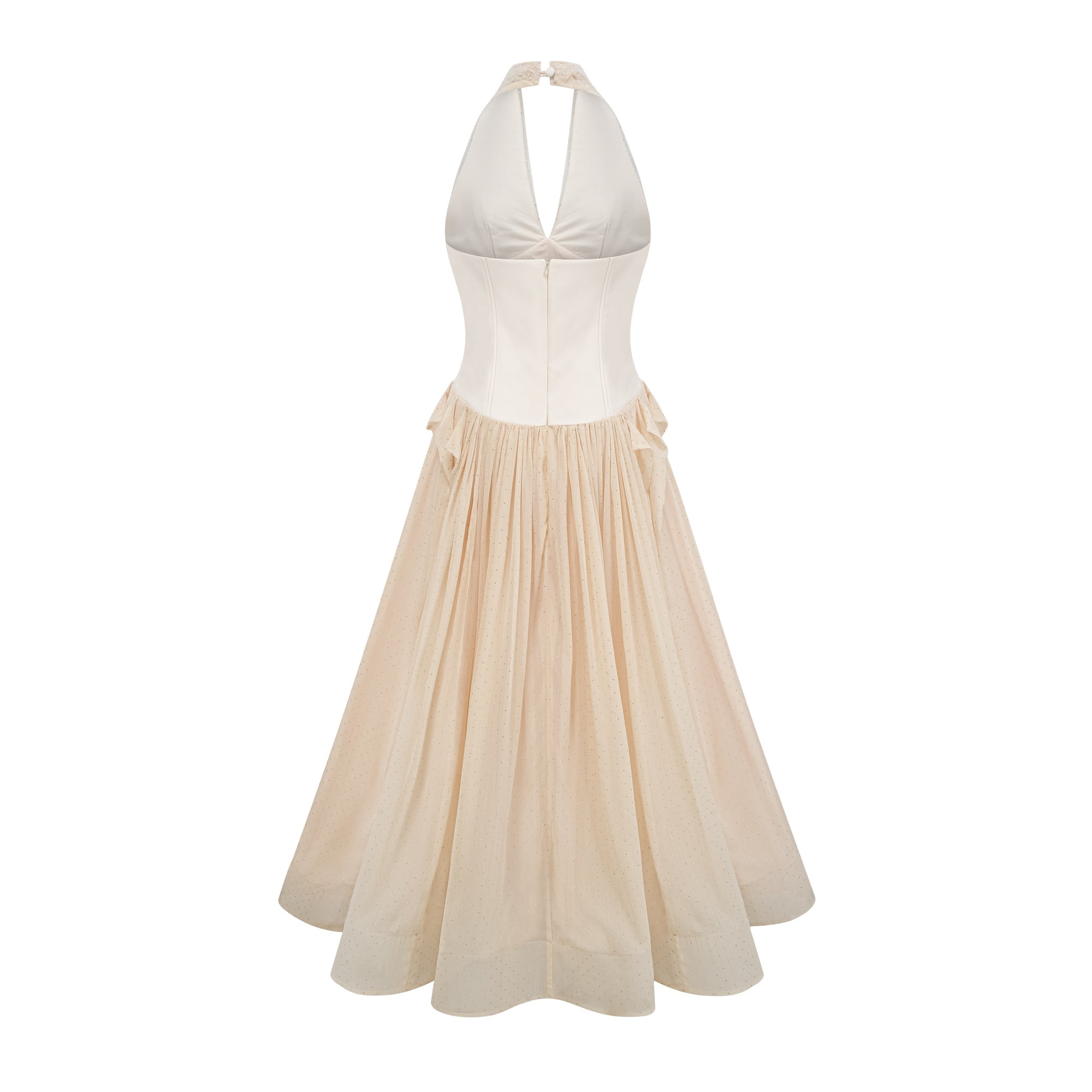 Charlotte halterneck tulle midi dress