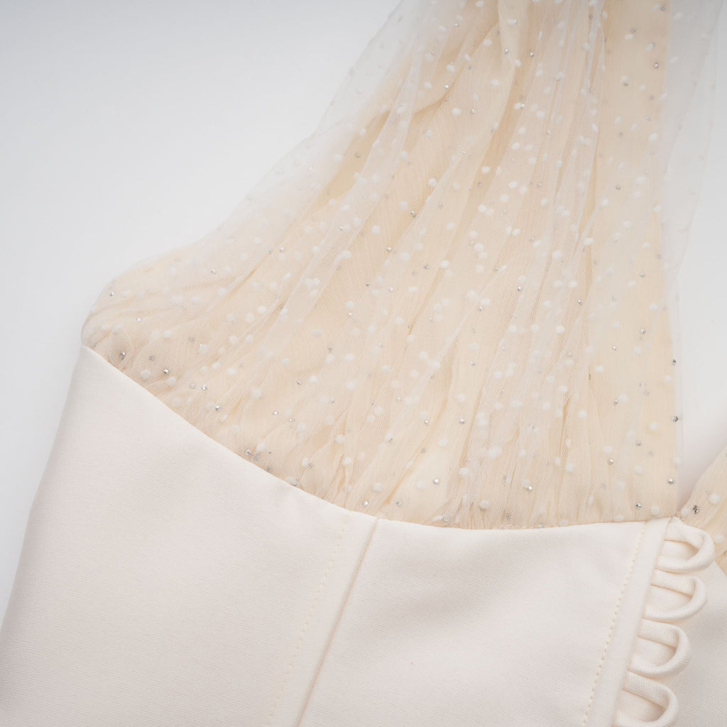 Charlotte halterneck tulle midi dress