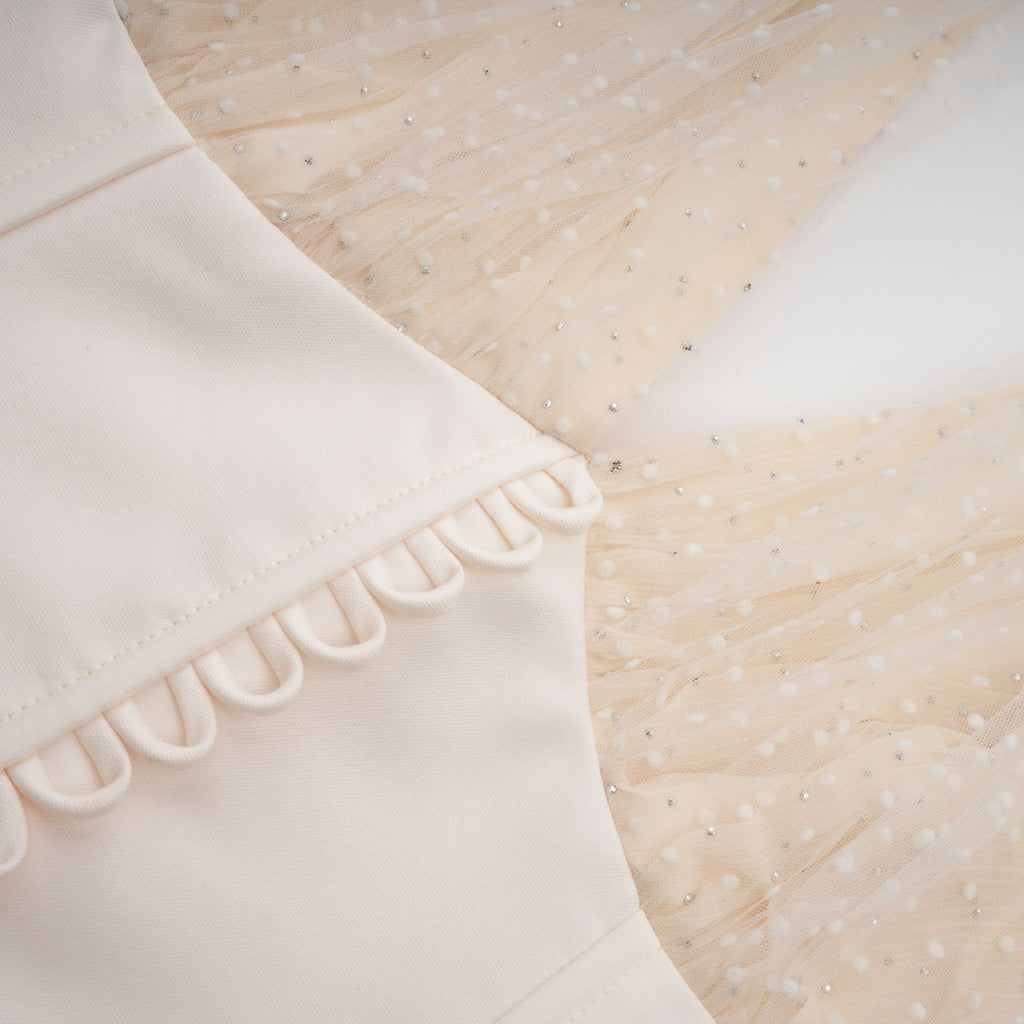 Charlotte halterneck tulle midi dress