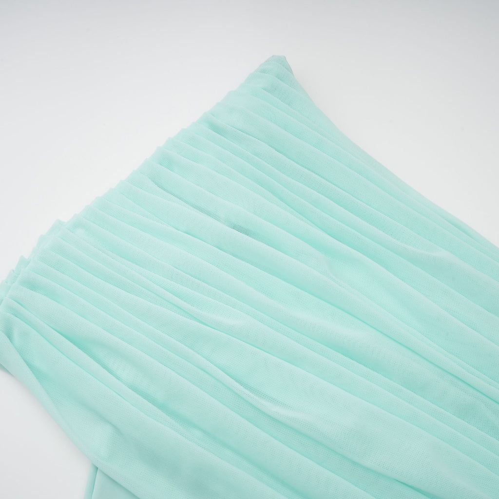 Katya Grön Asymmetrisk Rynkad Maxiklänning