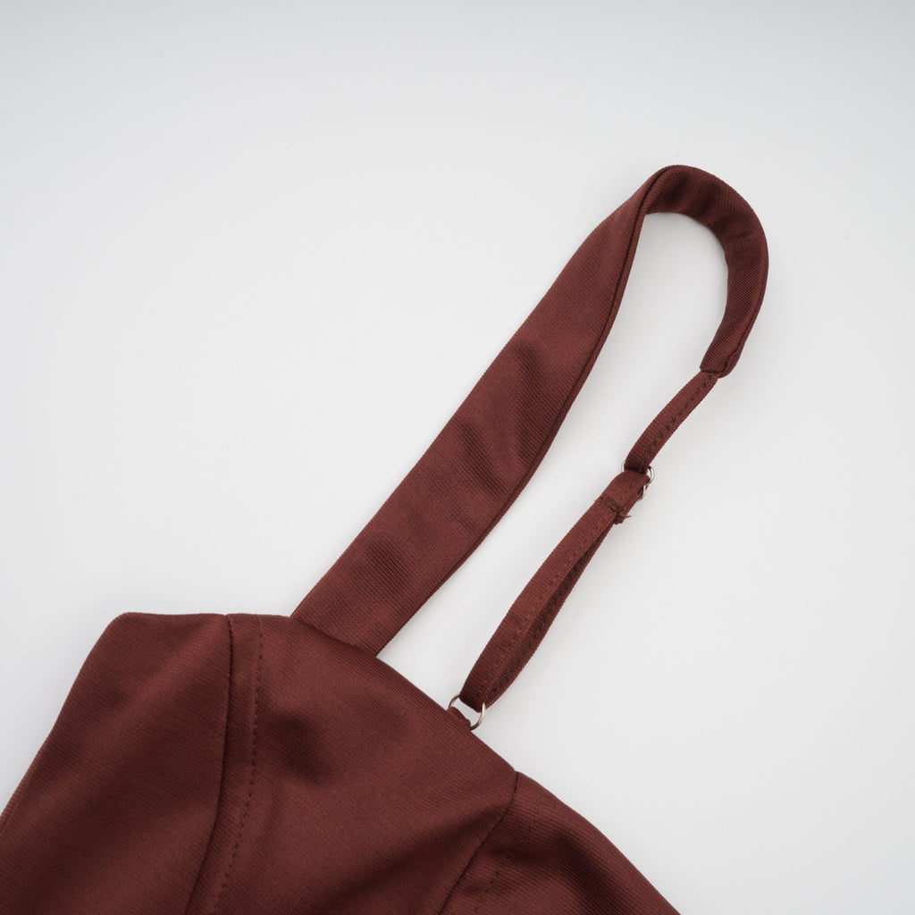 Paulette Brun Rynkad Bodycon Miniklänning