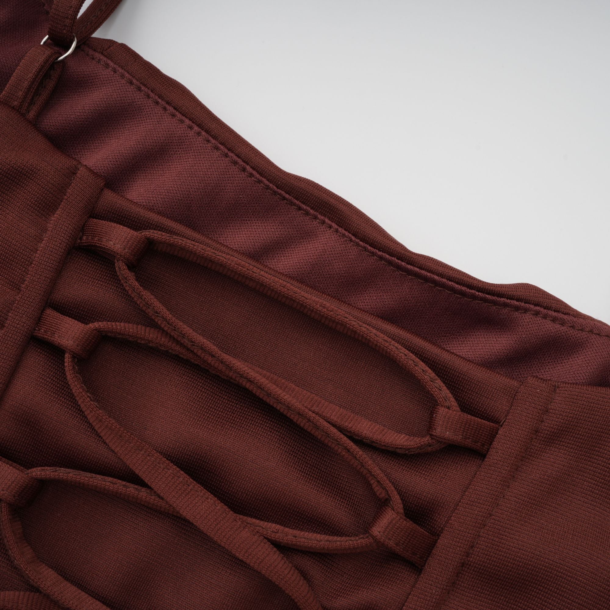 Paulette Brun Rynkad Bodycon Miniklänning