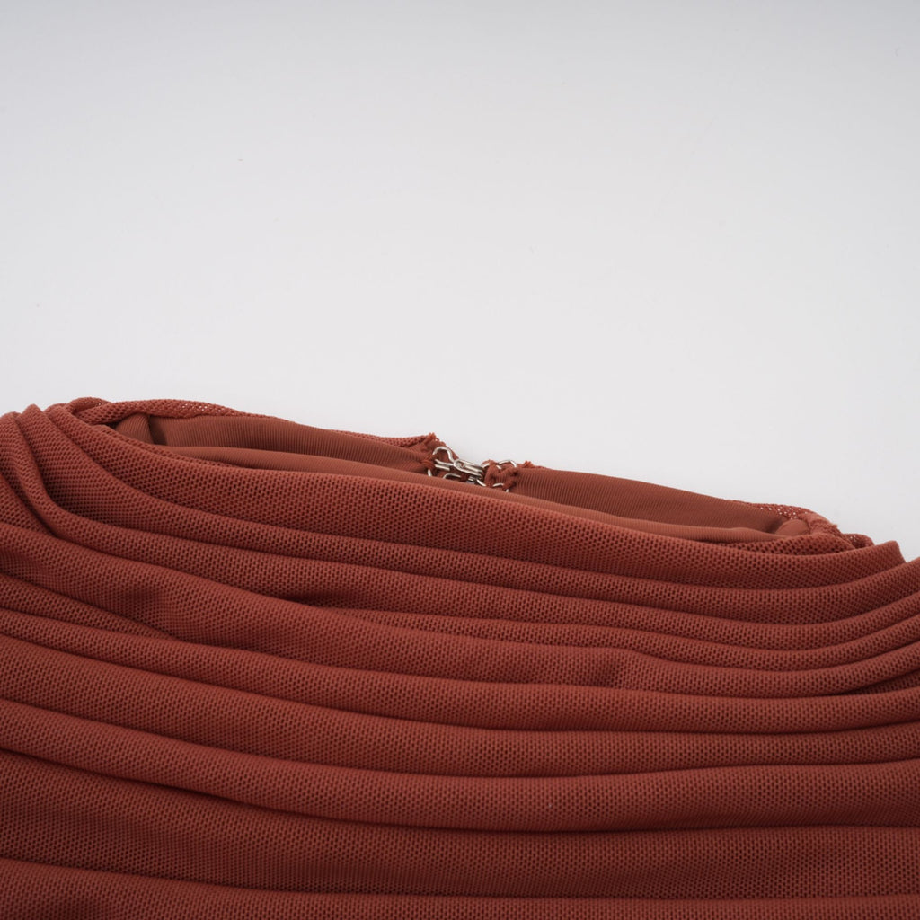 Danaé Brun Draperad Maxiklänning med Rynkad Effekt