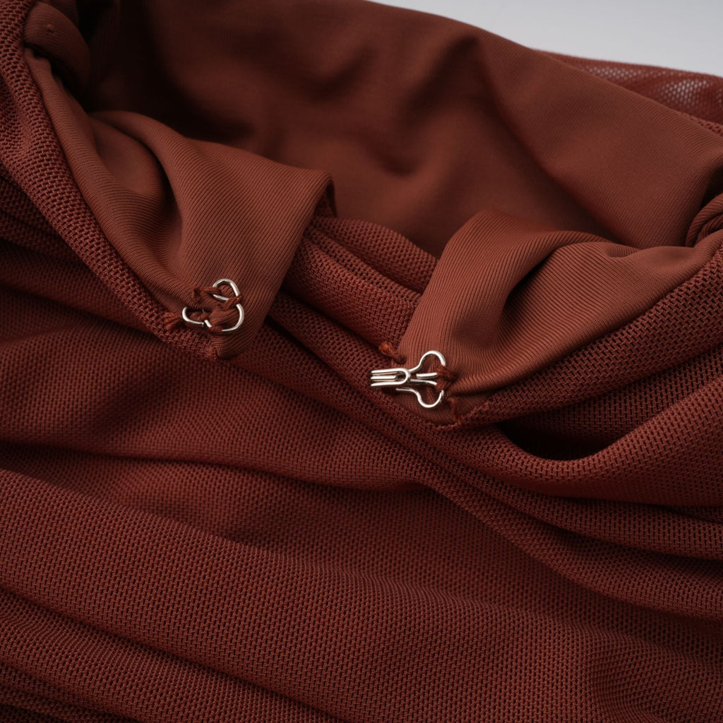 Danaé Brun Draperad Maxiklänning med Rynkad Effekt