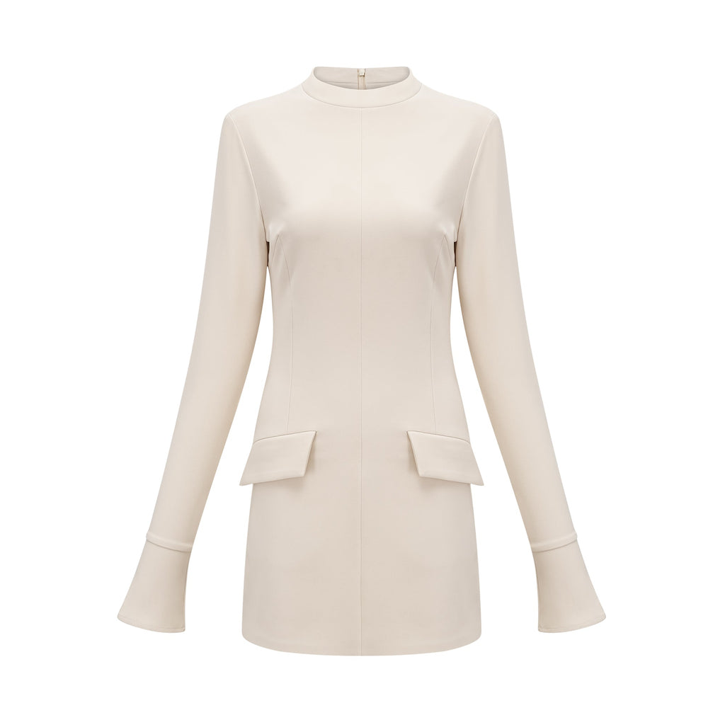 Chloé cream-white fitted mini dress
