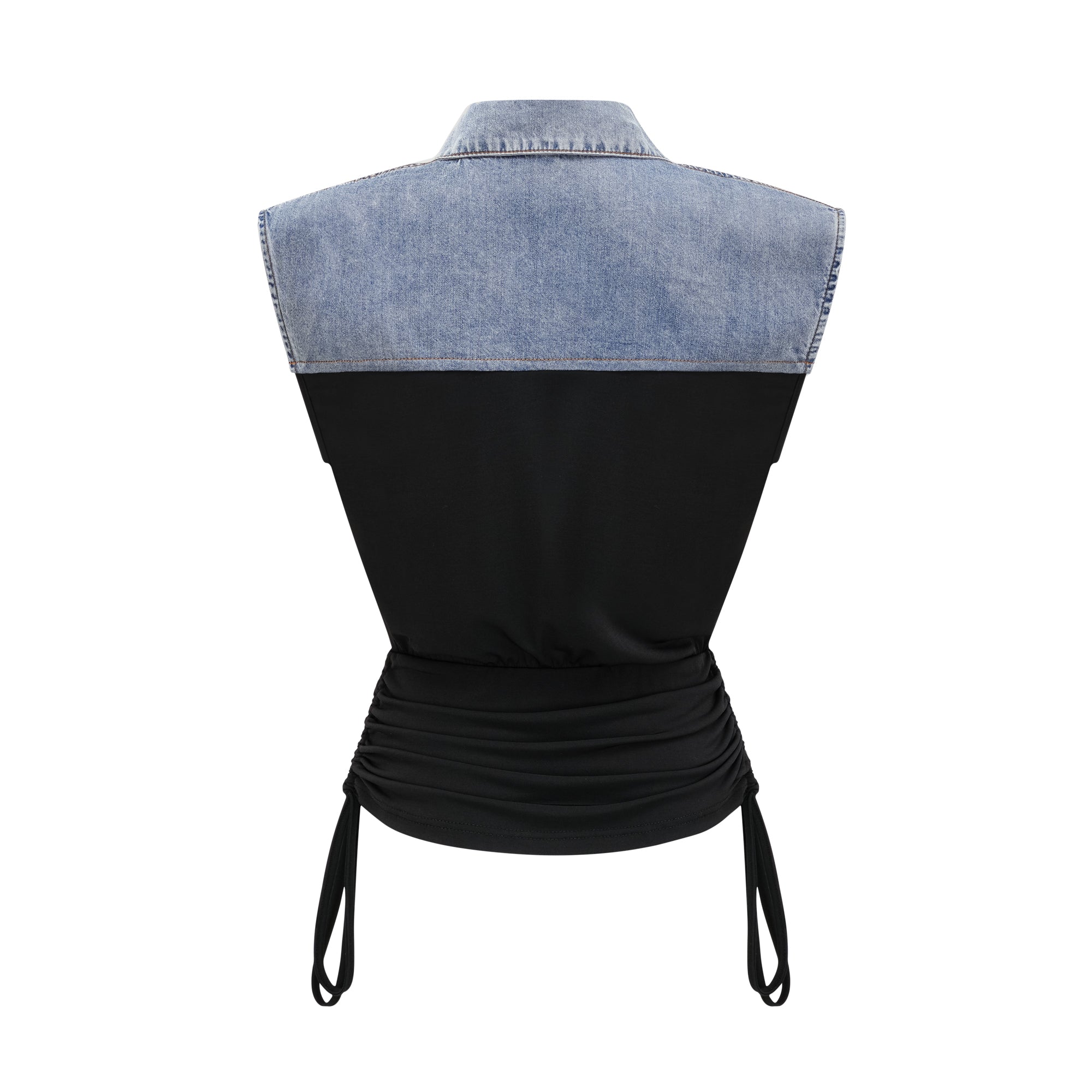 Nala matchande set med denimtopp och kjol med jerseypaneler 