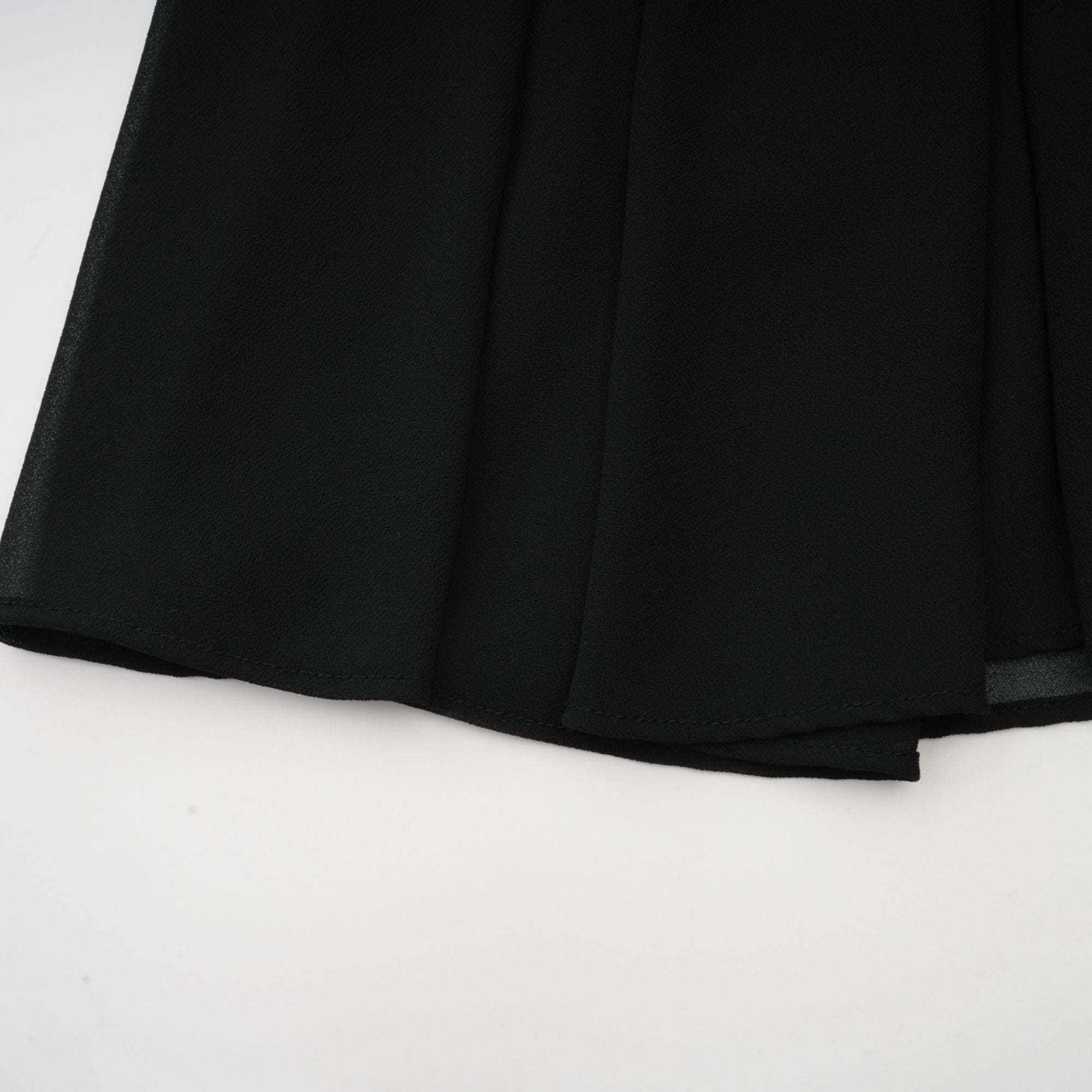 Viviane black pleated button-front midi dress