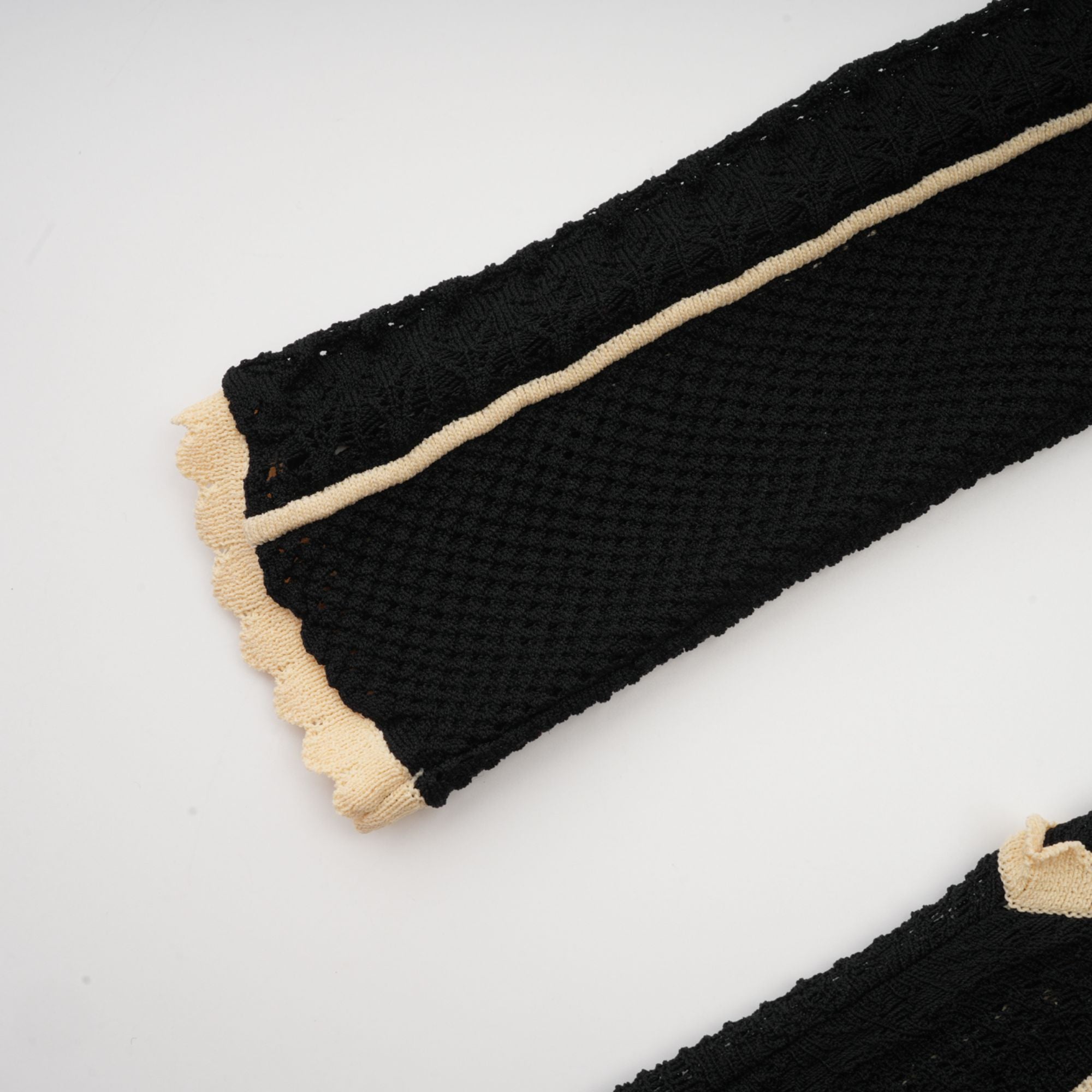 Maëlys black vertical-stripe netted maxi dress