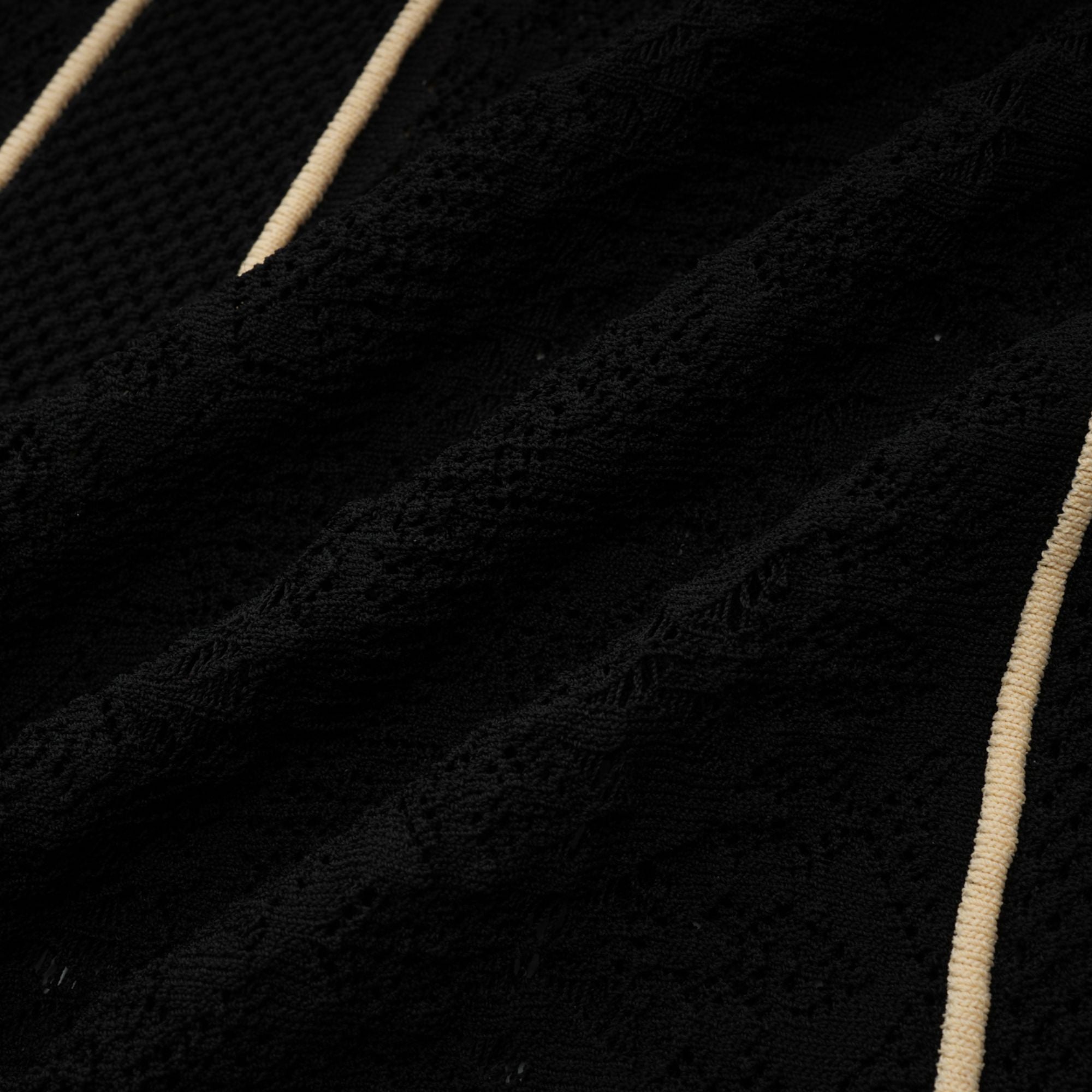 Maëlys black vertical-stripe netted maxi dress