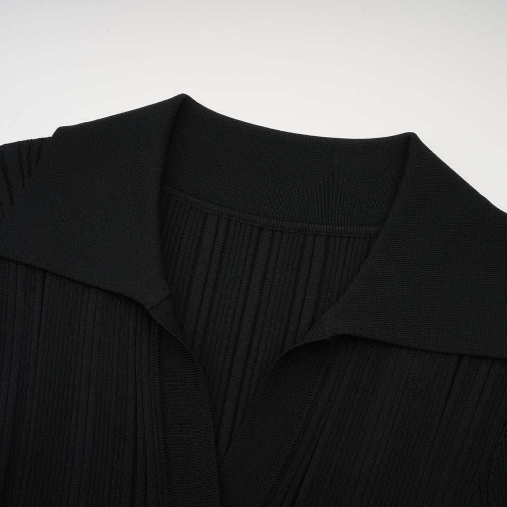 Priscille black ruffled midi dress