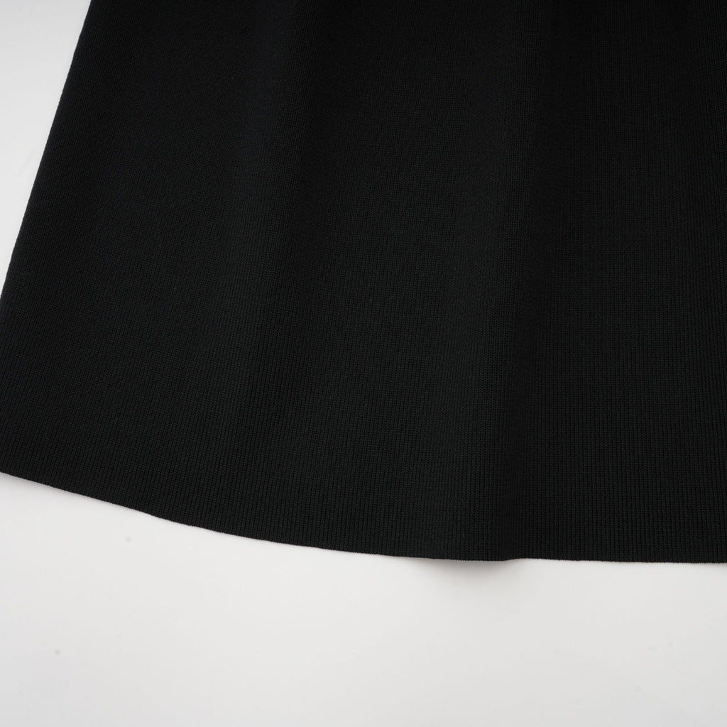 Priscille black ruffled midi dress