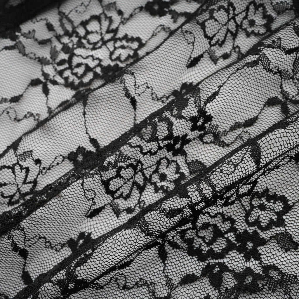 Louise black floral-lace vest & dress matching set