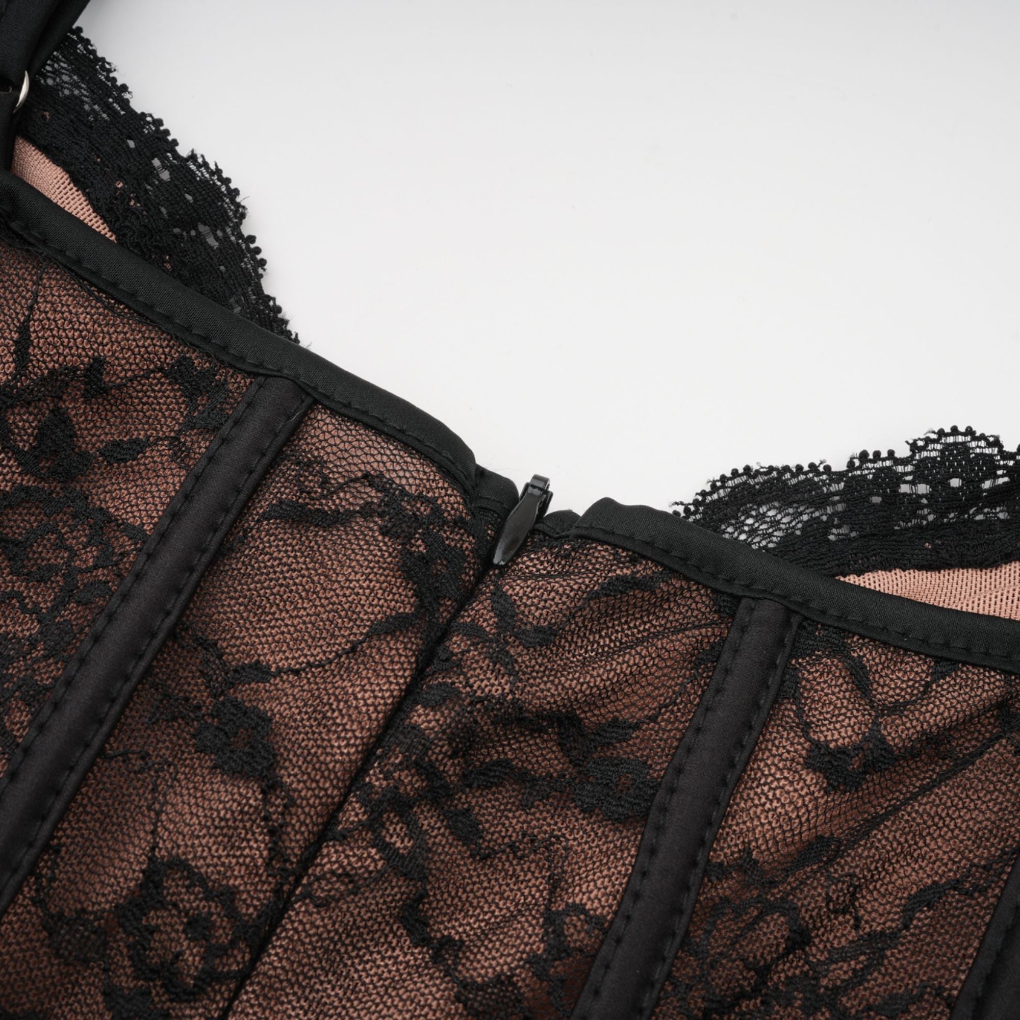 Louise black floral-lace vest & dress matching set