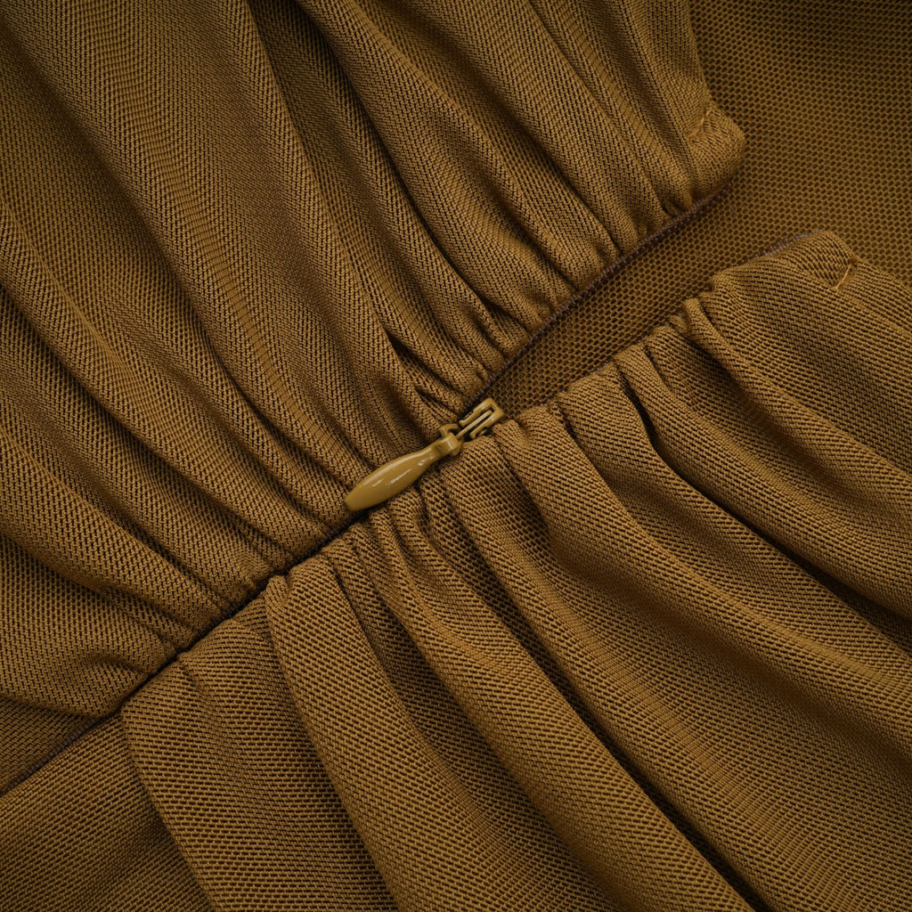 Gloria crossover backless hooded maxi dress