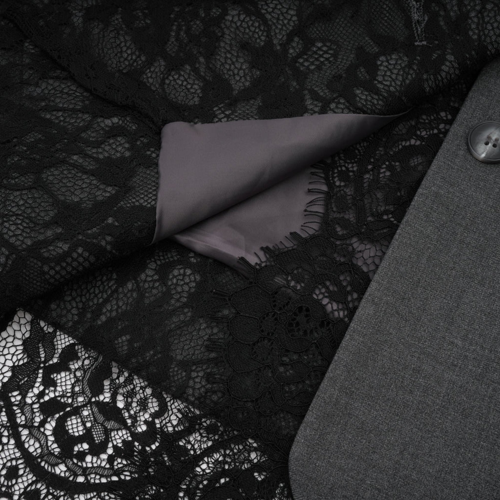 Dianthe grå kavaj med spetspaneler