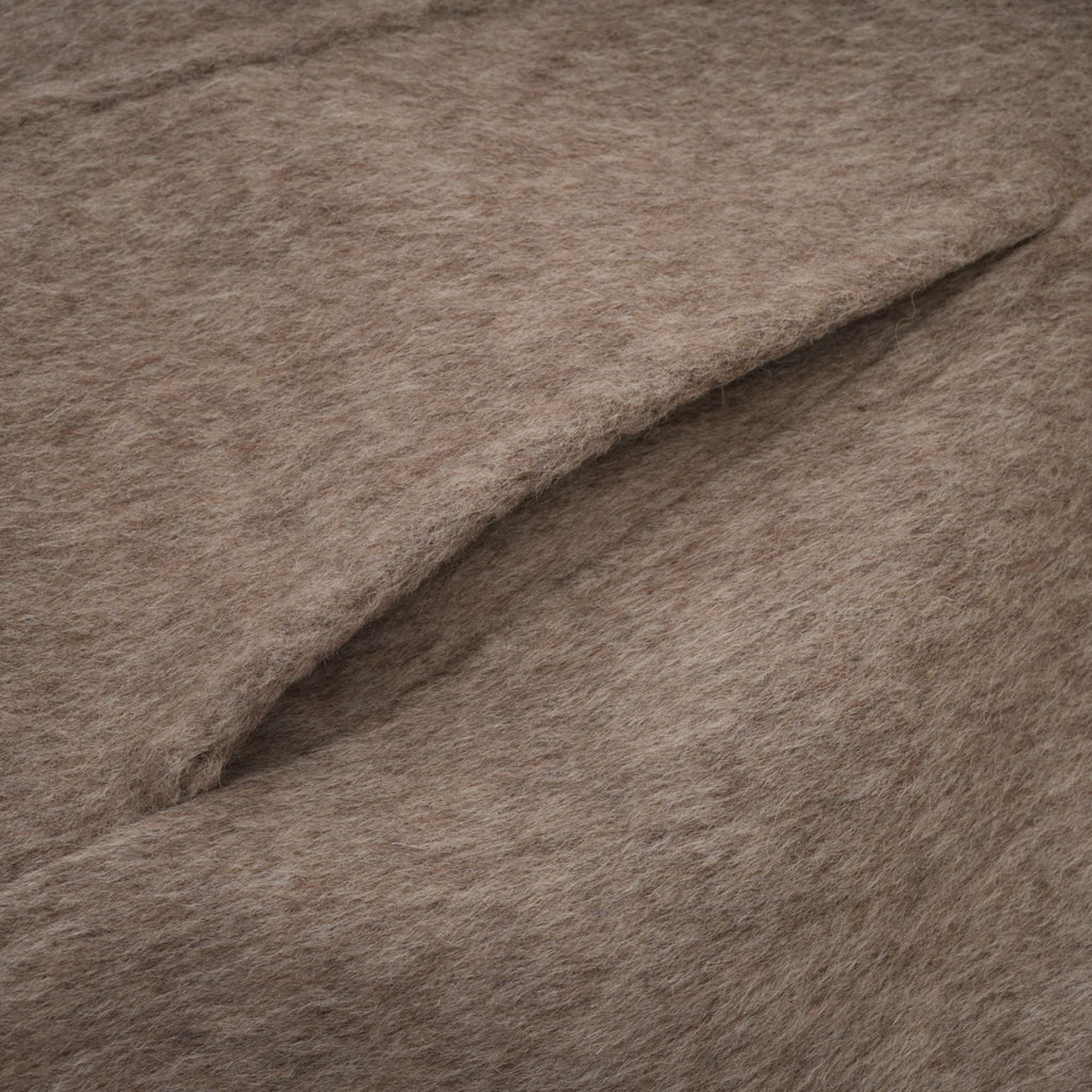 Chloris wool fur belted cape coat in Brown