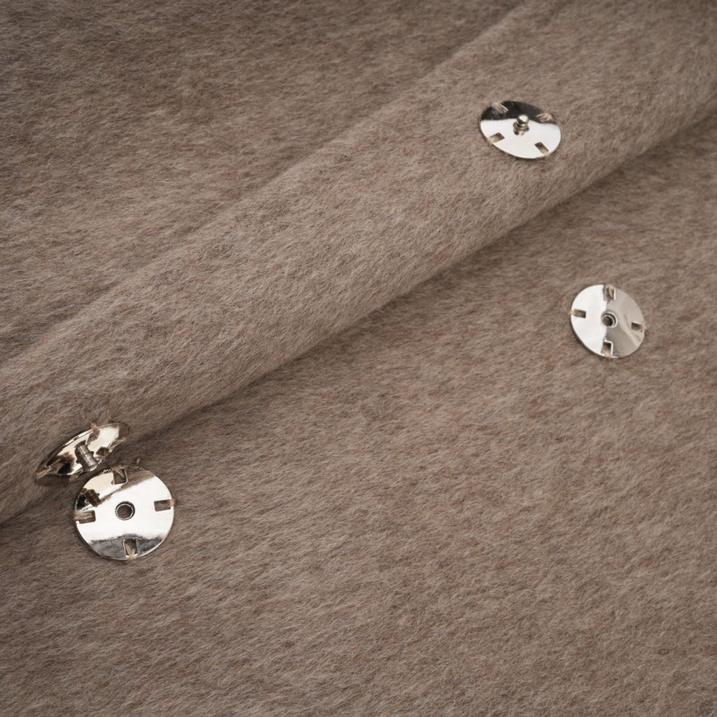 Chloris wool fur belted cape coat in Brown