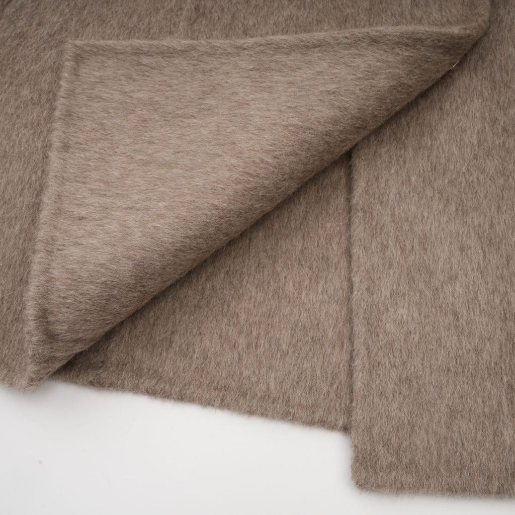 Chloris wool fur belted cape coat in Brown