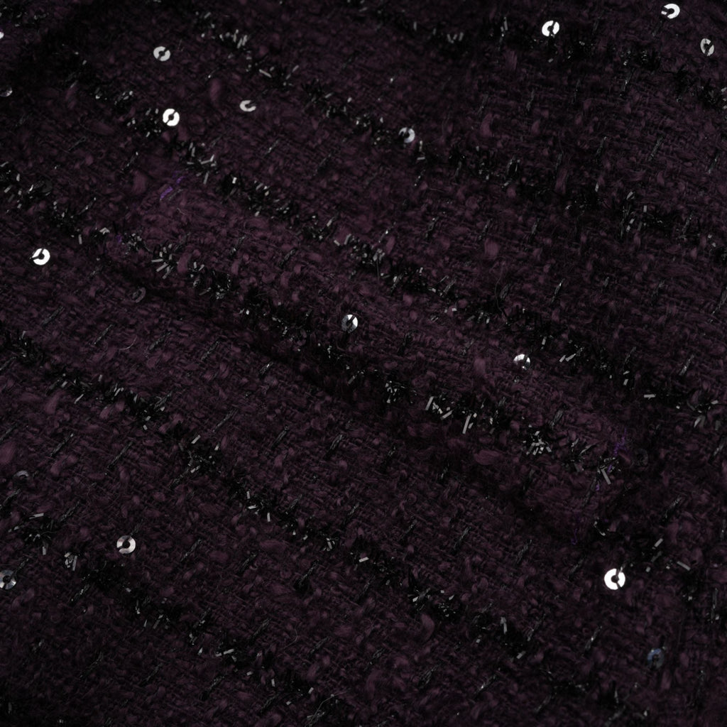 Brigitte purple sequined tweed jacket & skirt matching set