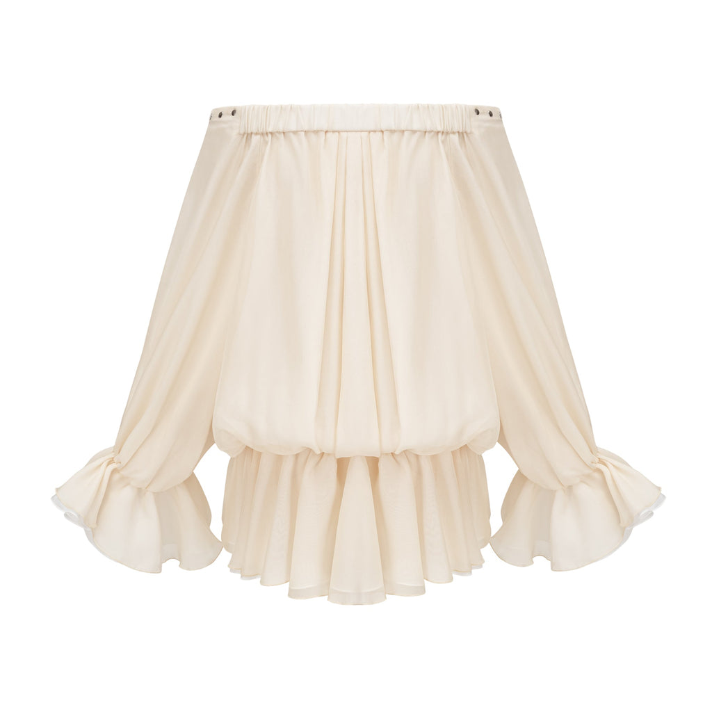 Lisette off-shoulder chiffon mini dress