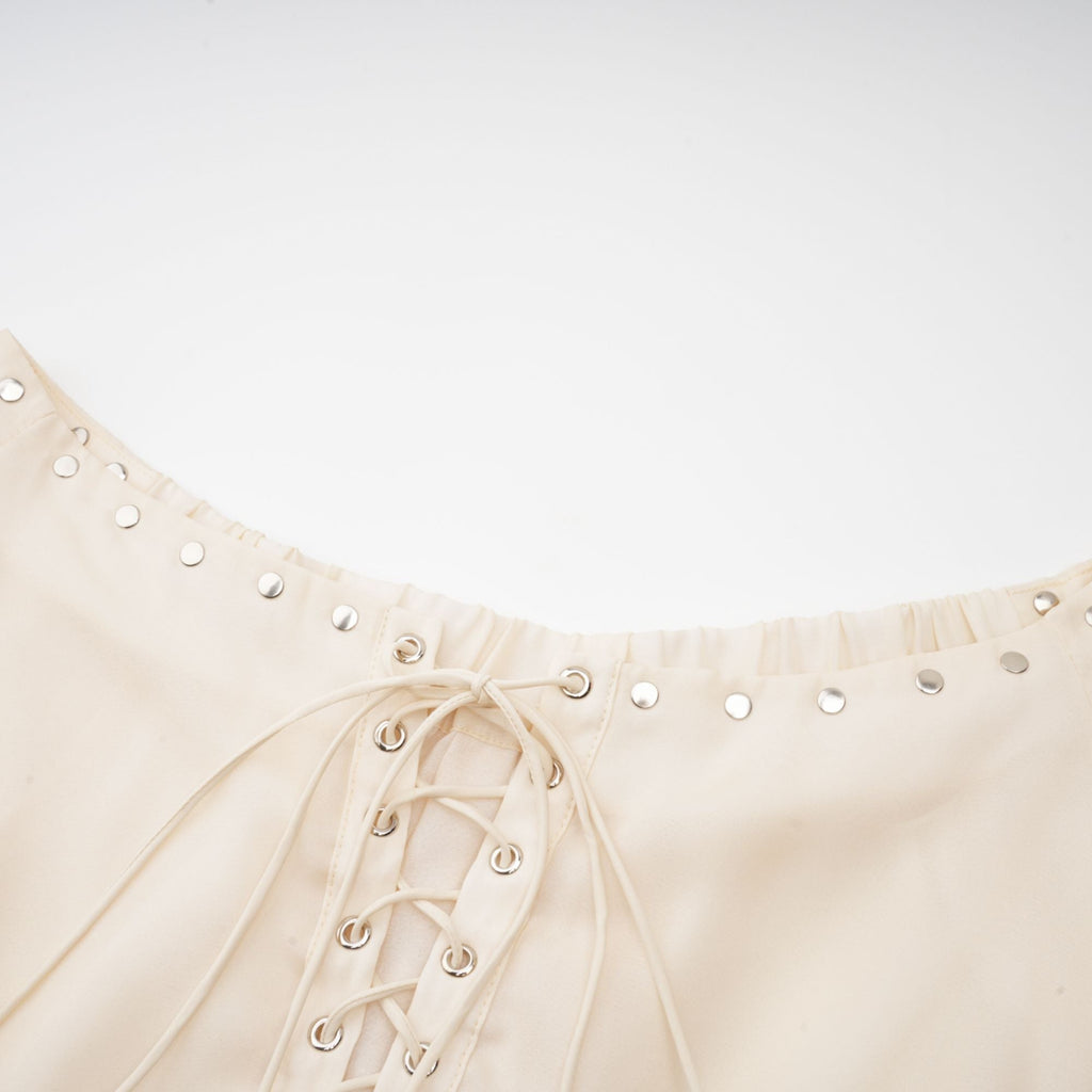 Lisette off-shoulder chiffon mini dress