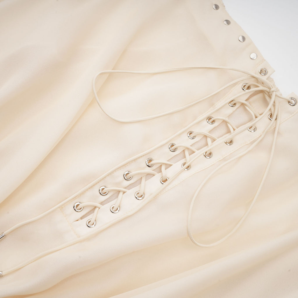 Lisette off-shoulder chiffon mini dress