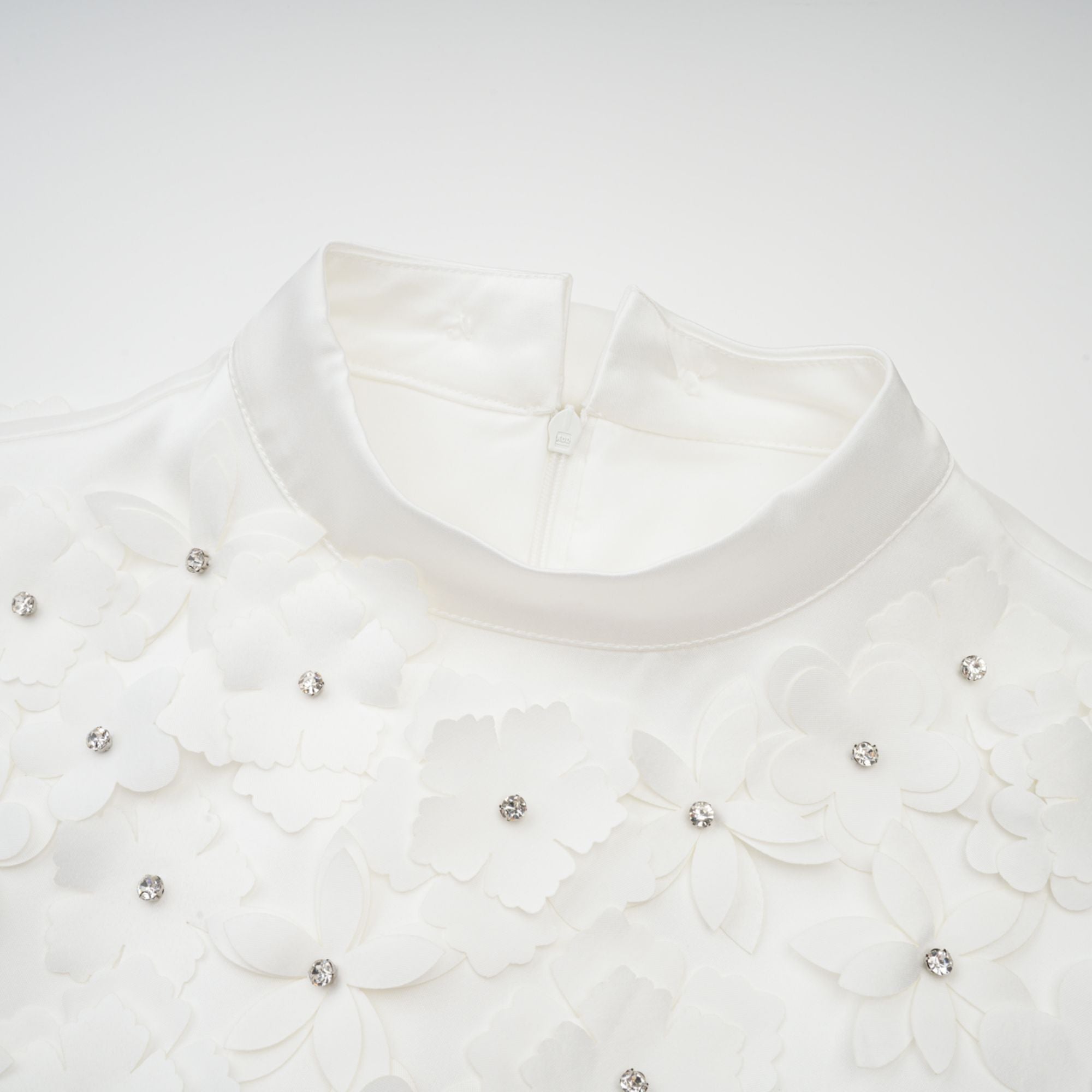 Genevieve faux-flower mini dress