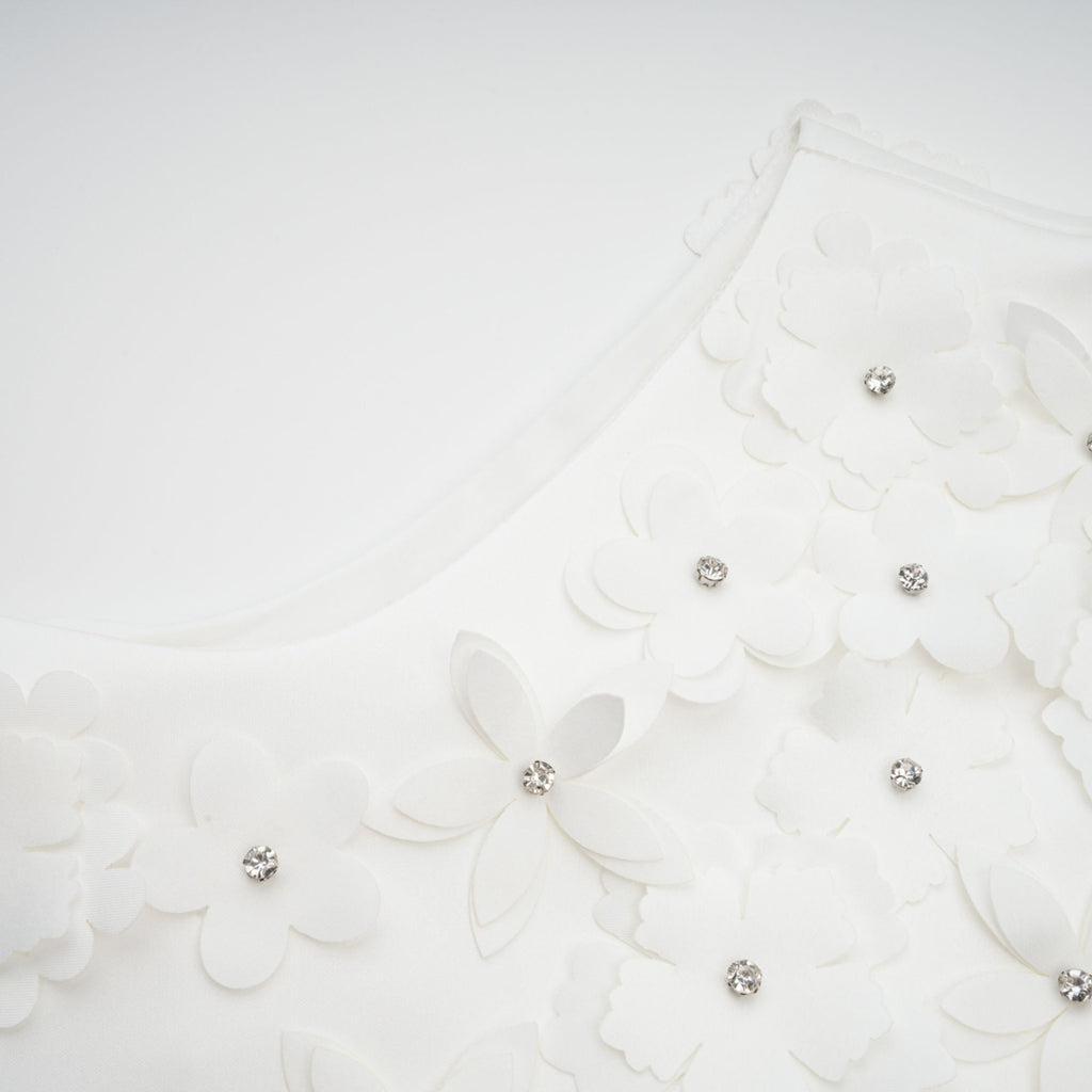 Genevieve faux-flower mini dress