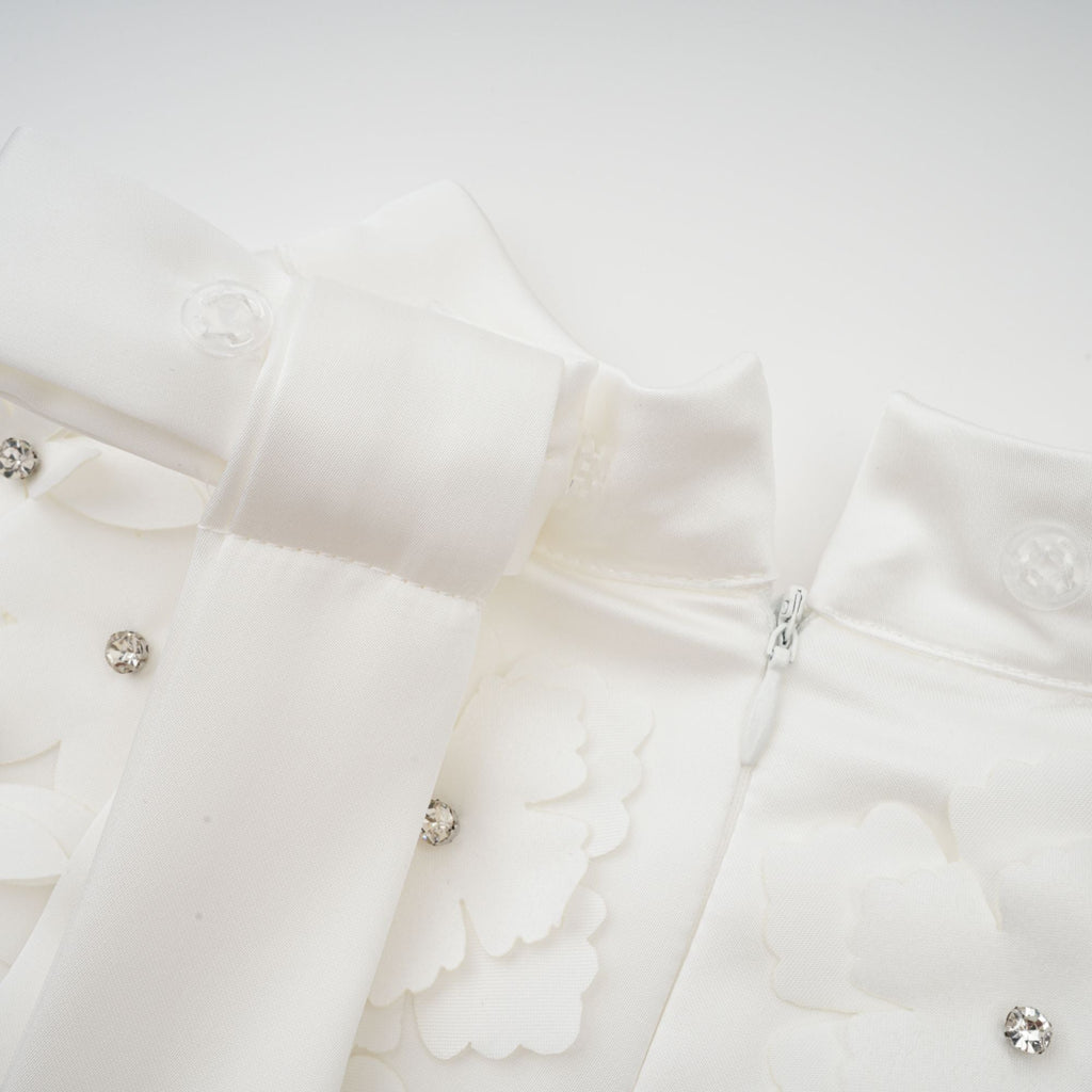 Genevieve faux-flower mini dress