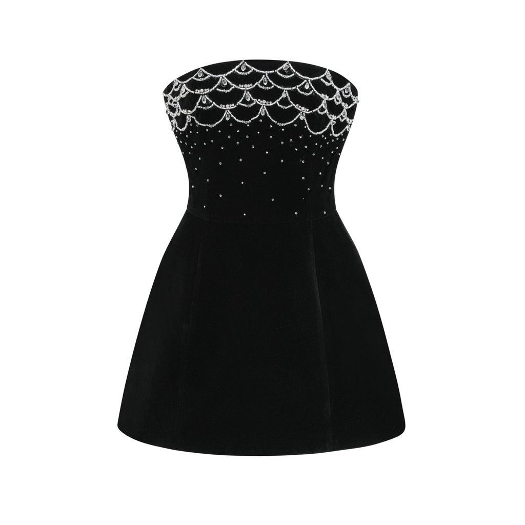 Sandrine crystal-embellished velvet mini dress