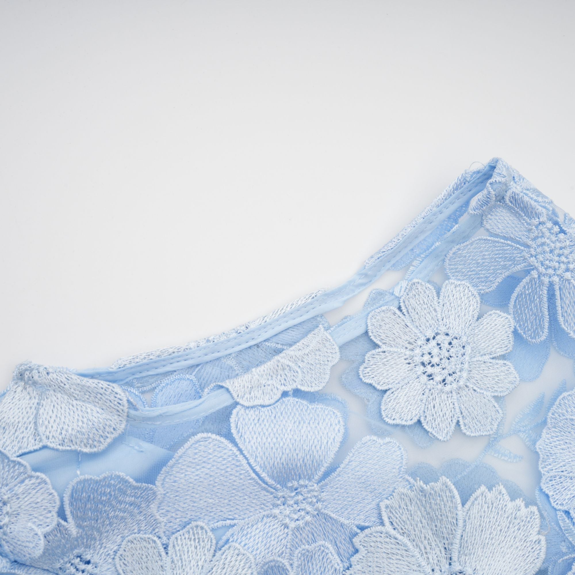 Herta blue floral-appliqué midi dress