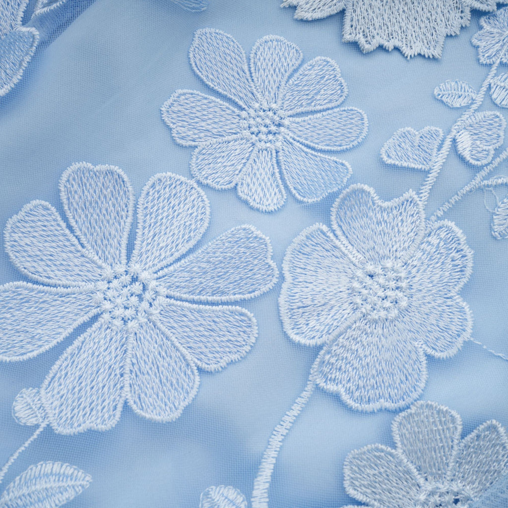 Herta blue floral-appliqué midi dress