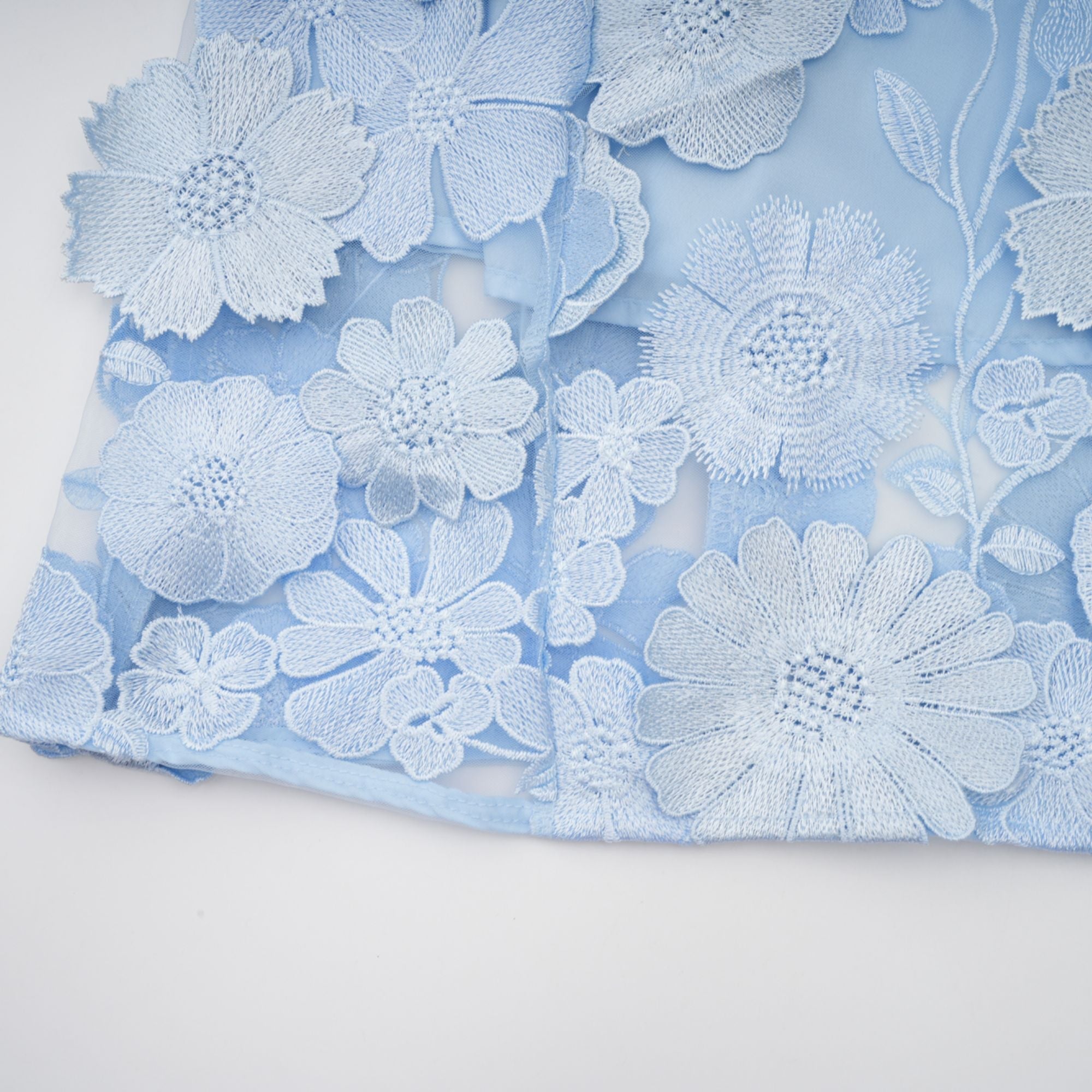 Herta blue floral-appliqué midi dress