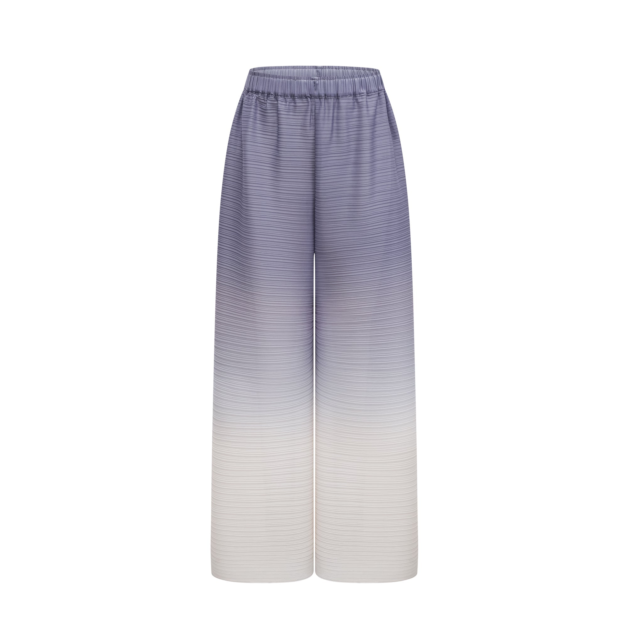 Agathe lila, gradientfärgad, rynkig blus och byxor i matchande set