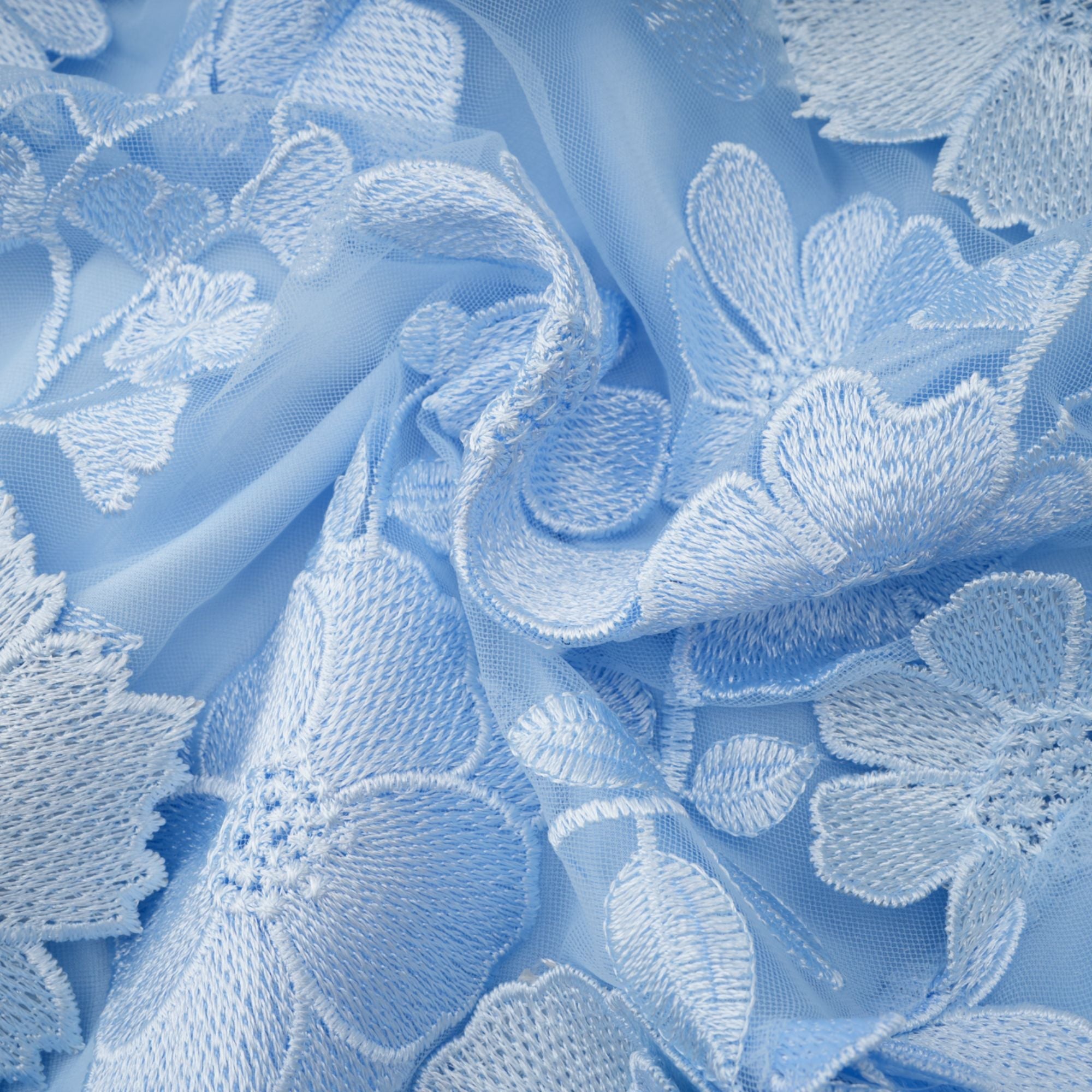 Herta blue floral-appliqué midi dress