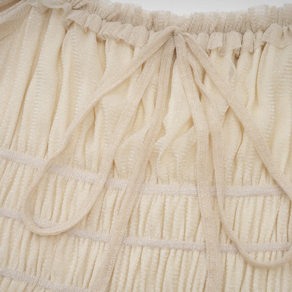 Camille pleated shirred metallic midi dress