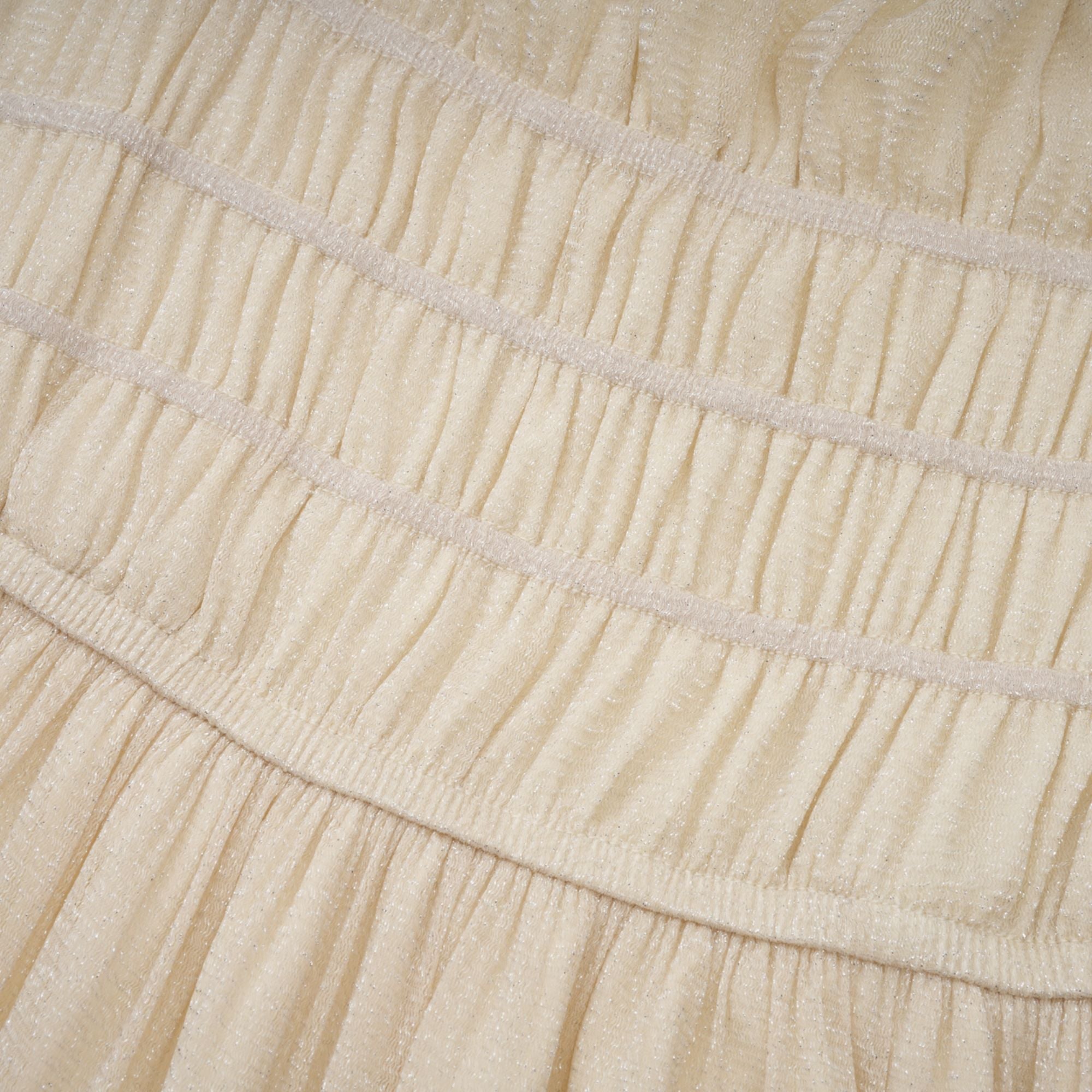 Camille pleated shirred metallic midi dress