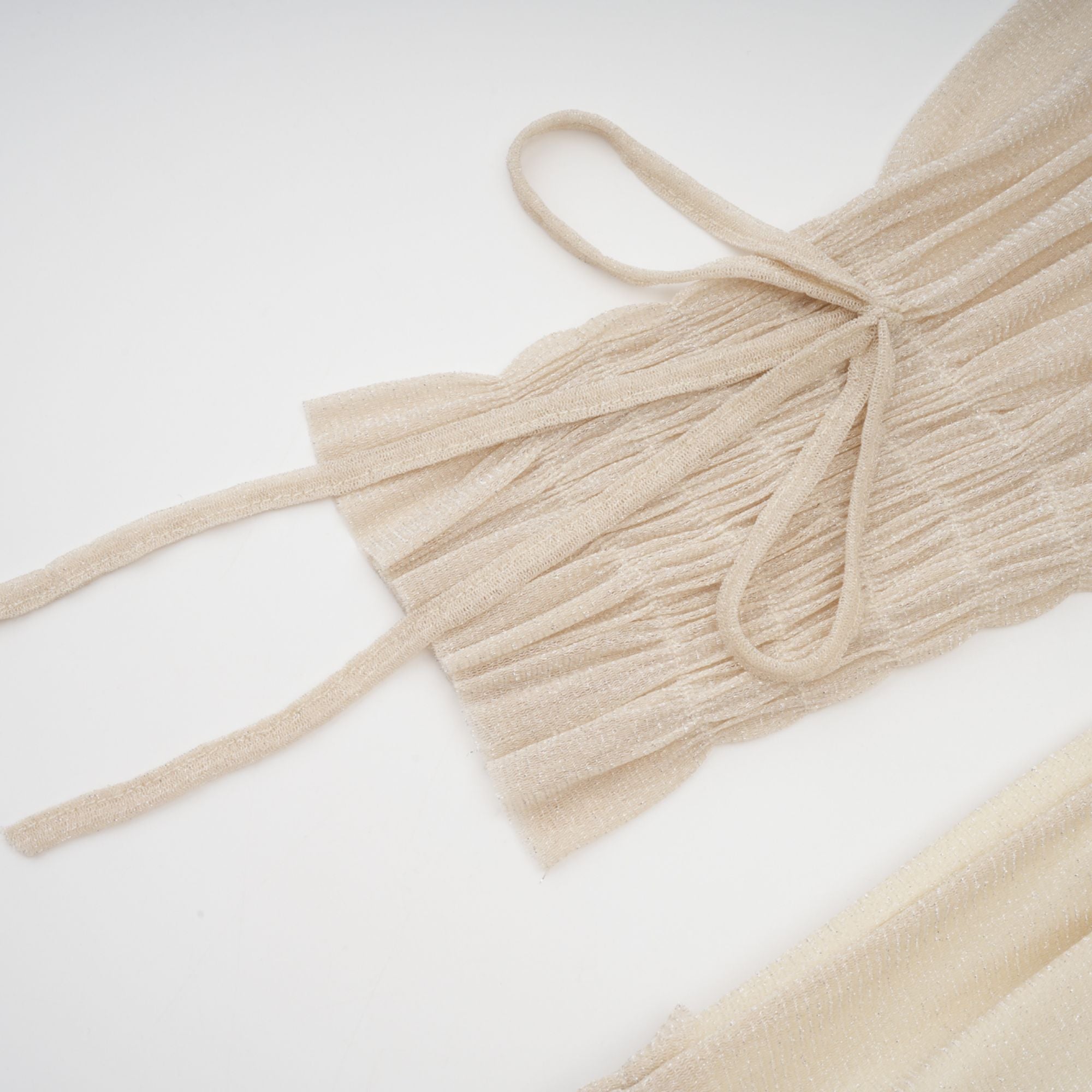 Camille pleated shirred metallic midi dress