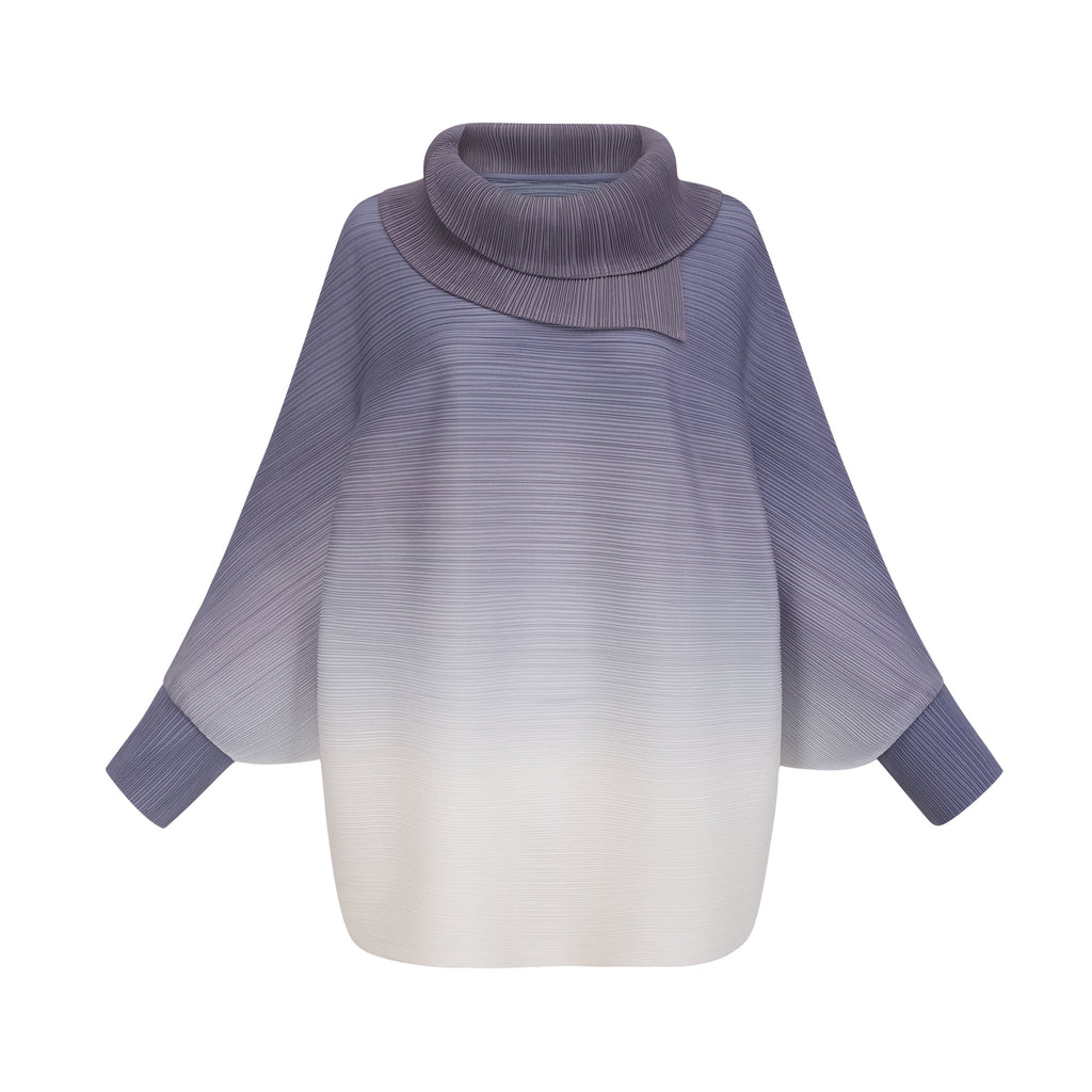 Agathe lila, gradientfärgad, rynkig blus och byxor i matchande set