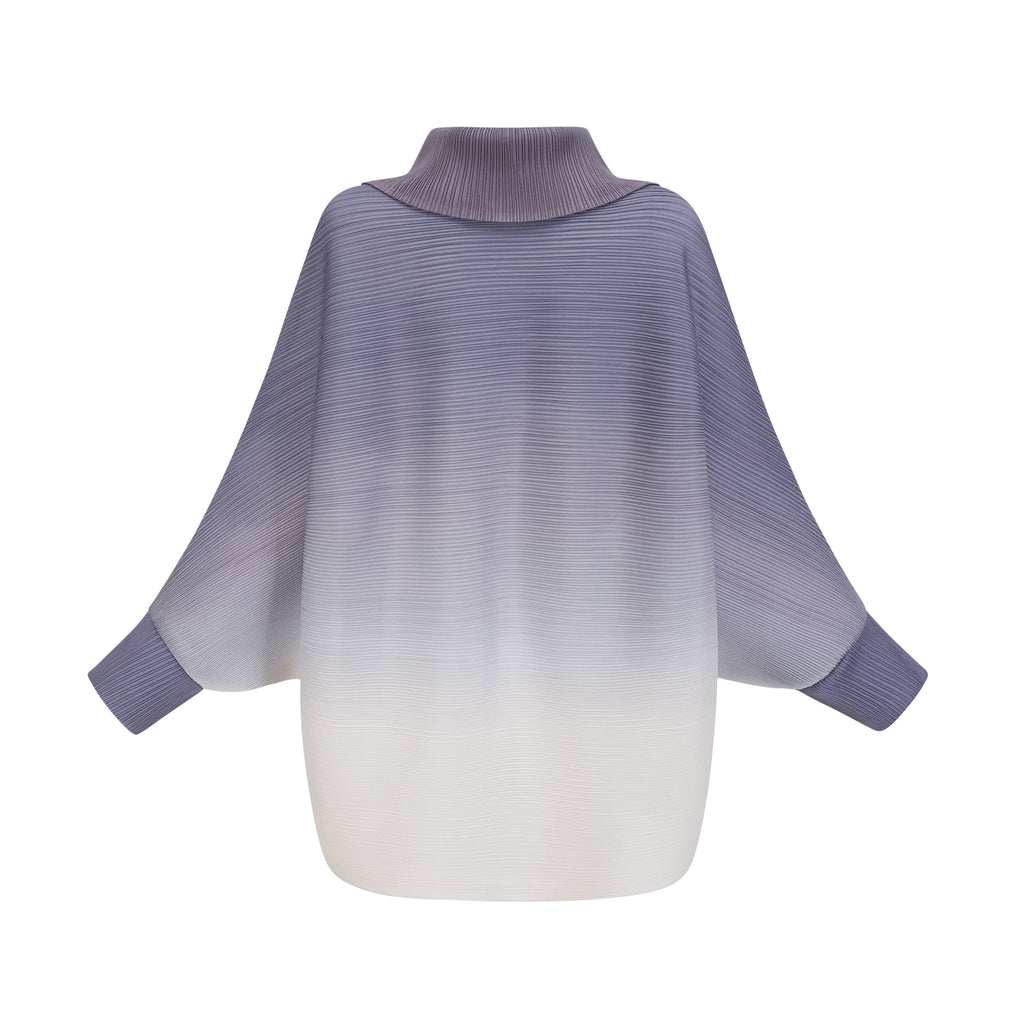 Agathe lila, gradientfärgad, rynkig blus och byxor i matchande set