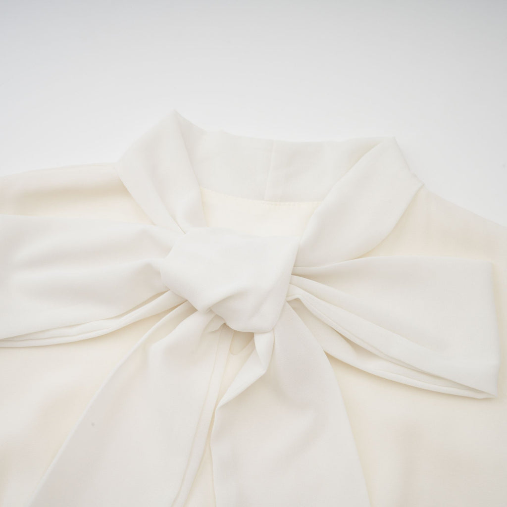 Blanche White Embellished Pleated Two-Piece Jacket and Dress Set