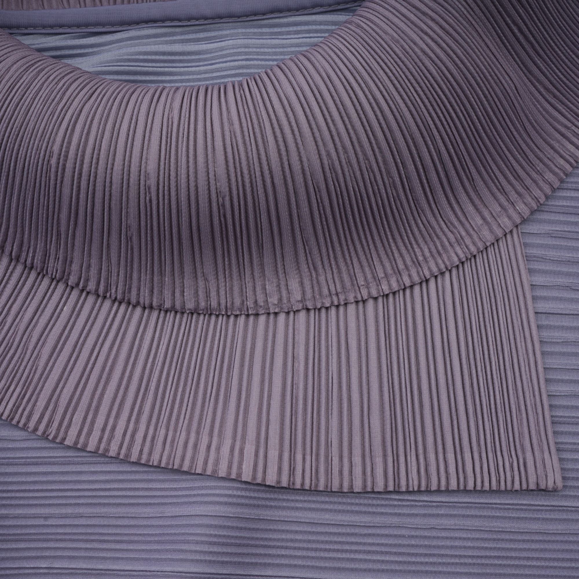 Agathe lila, gradientfärgad, rynkig blus och byxor i matchande set