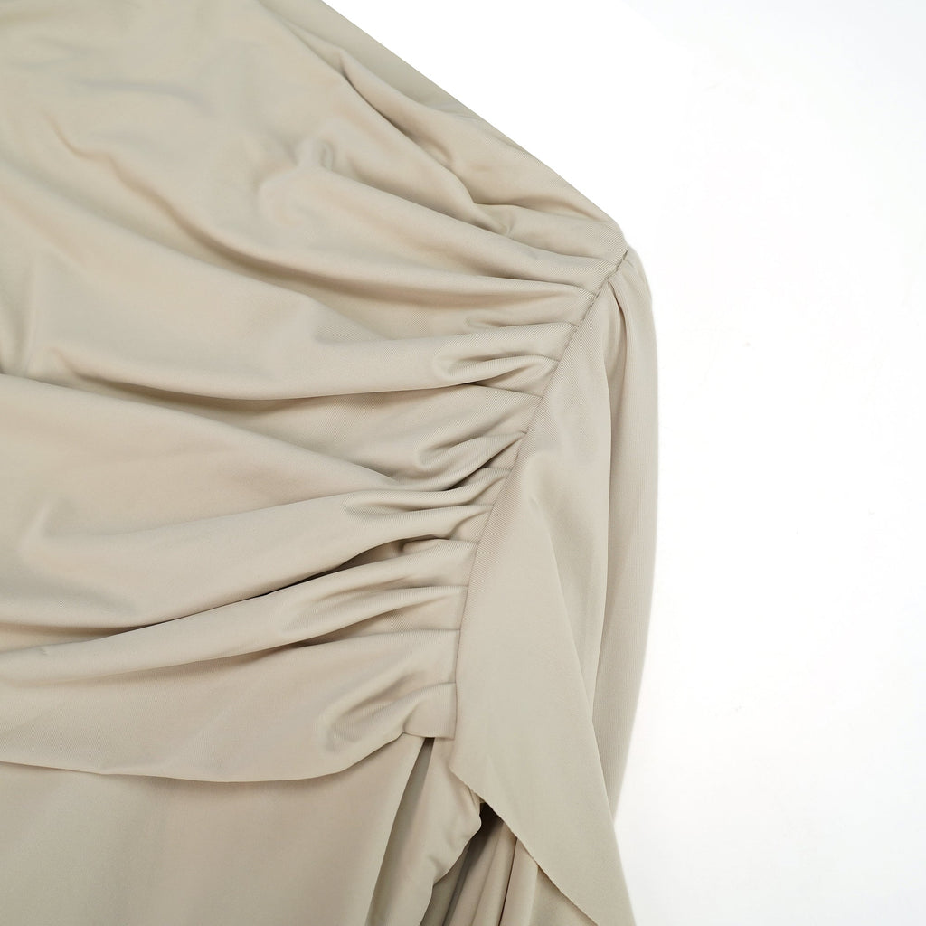 Gaëlle Neutrals Ribbon-design Draped Maxi Dress