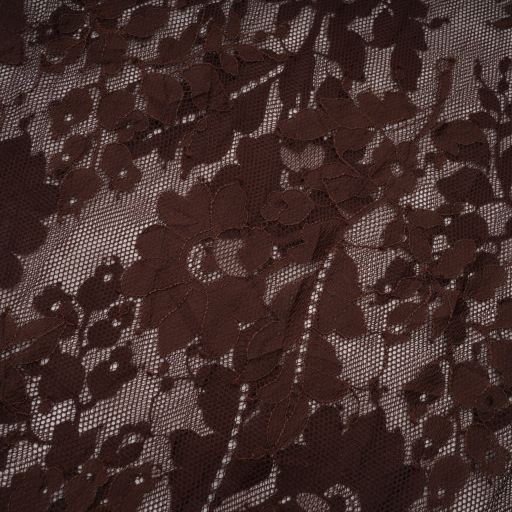 Sylvie brown chantilly-lace flared midi dress