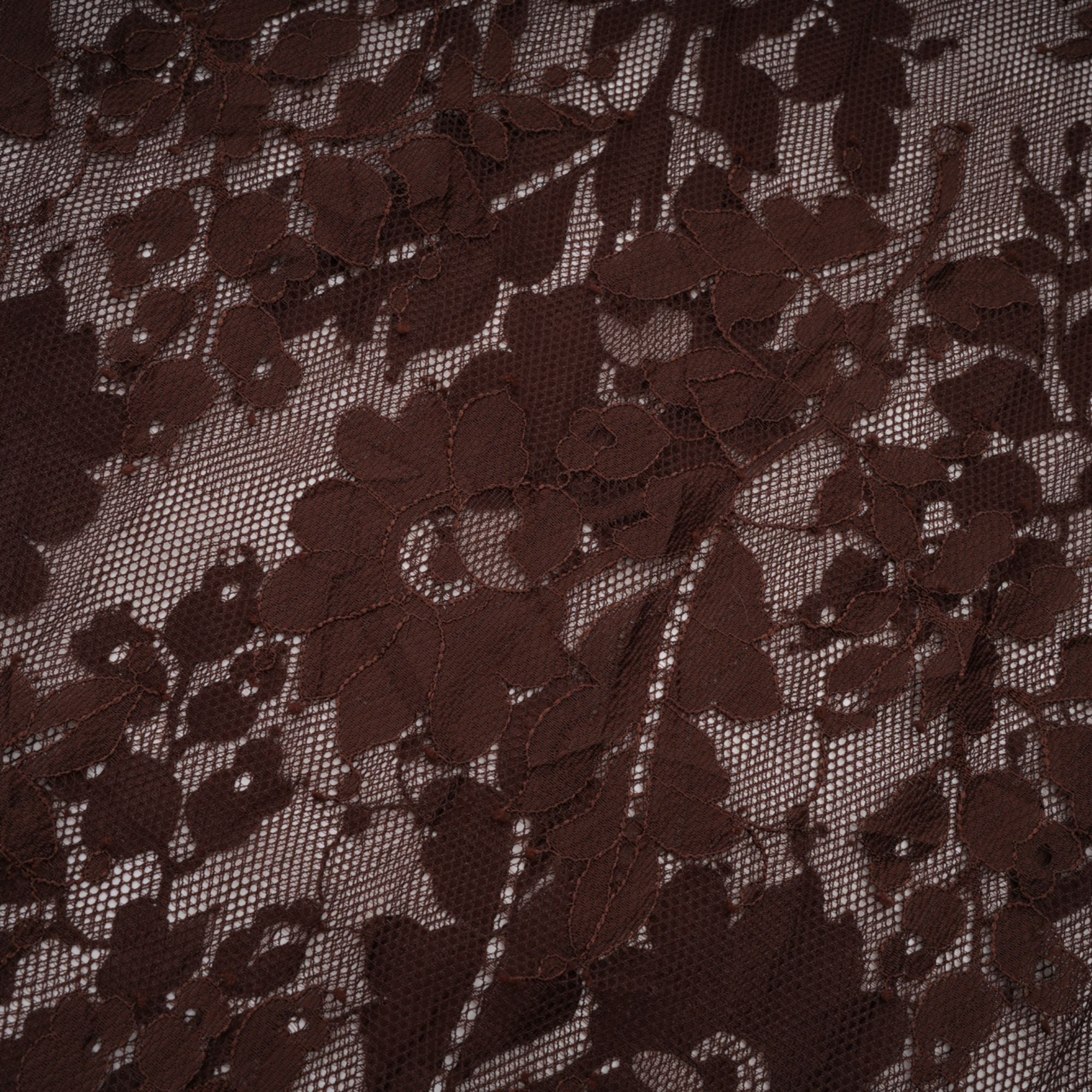 Sylvie brown chantilly-lace flared midi dress