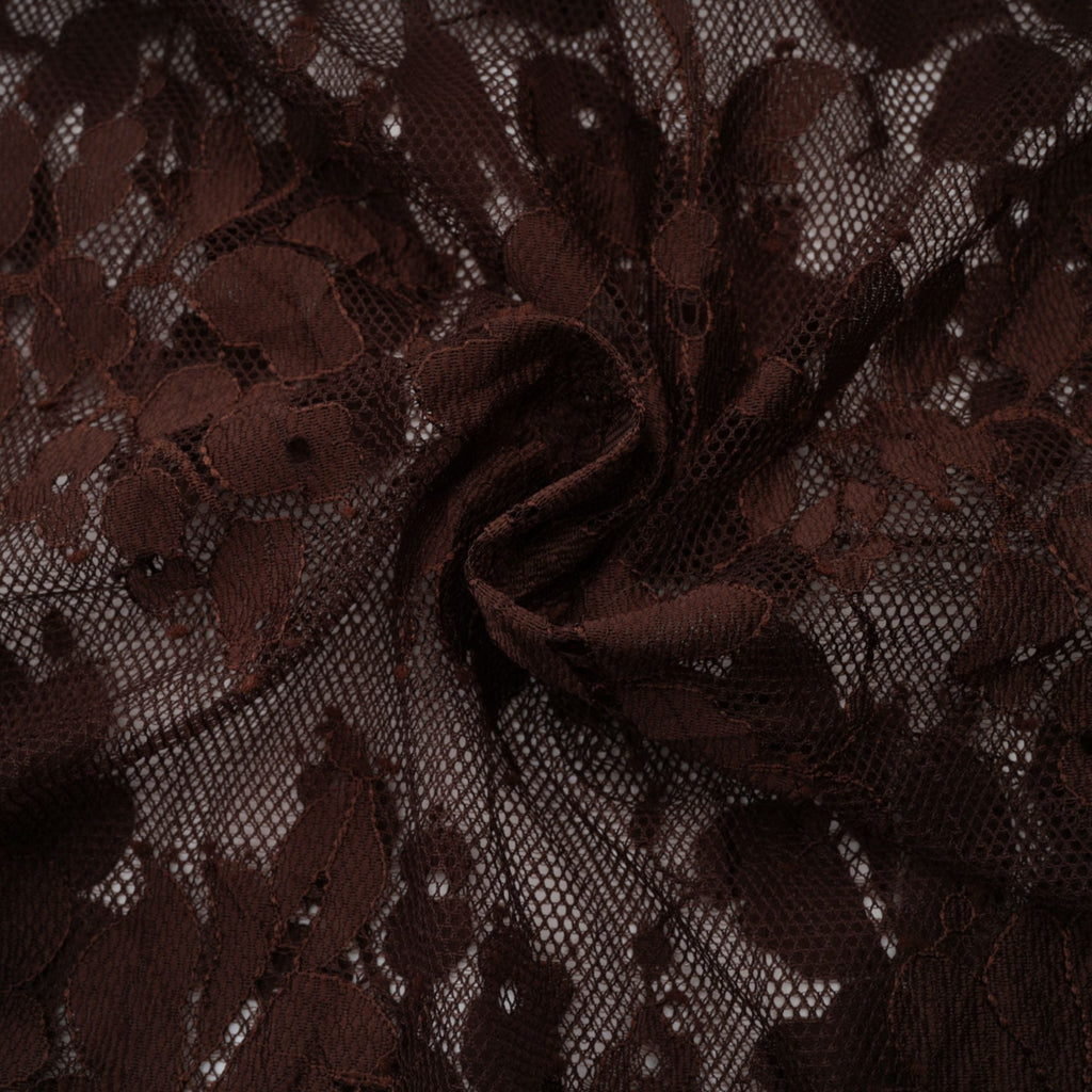 Sylvie brown chantilly-lace flared midi dress