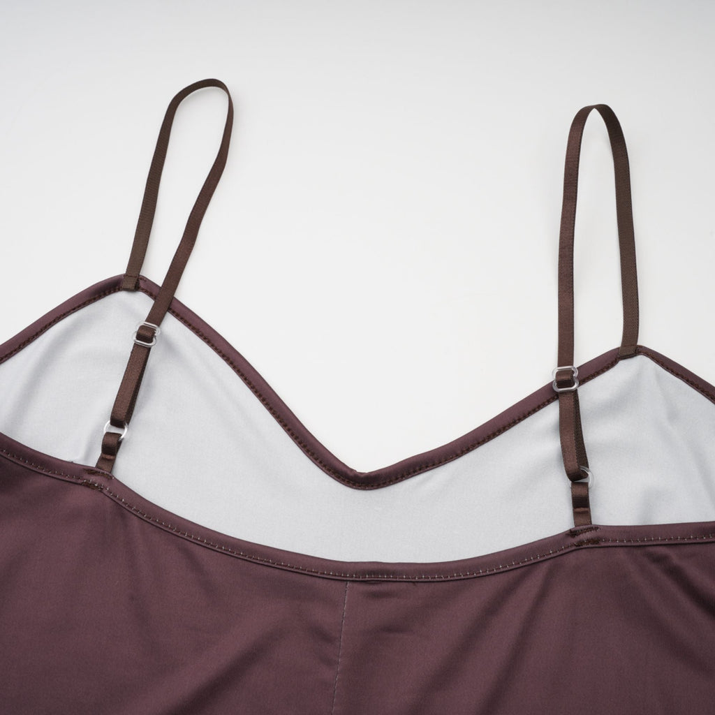 Sylvie brown chantilly-lace flared midi dress