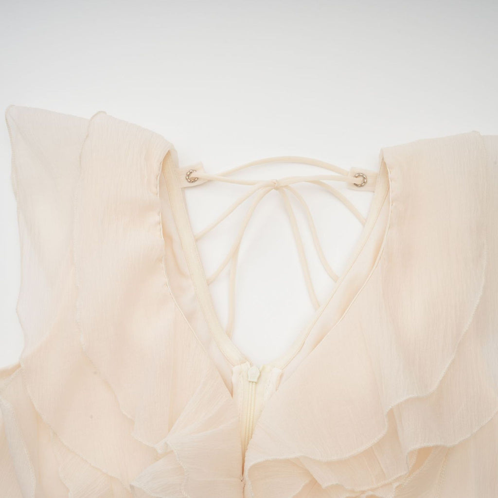 Hélène faux-flower layered ruffled mini dress