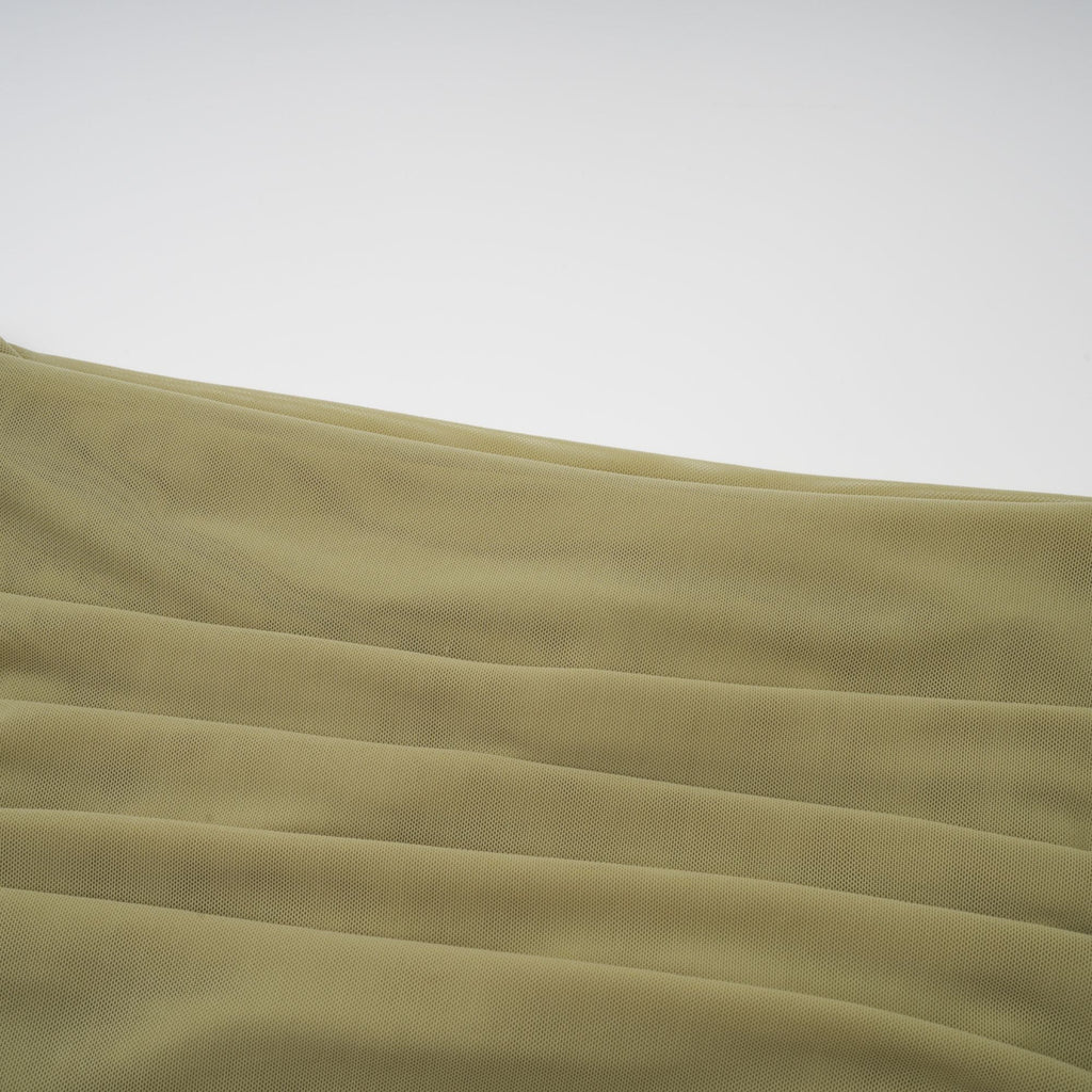 Estelle off-shoulder semi-sheer midi dress in Green