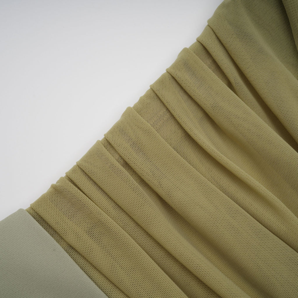 Estelle off-shoulder semi-sheer midi dress in Green